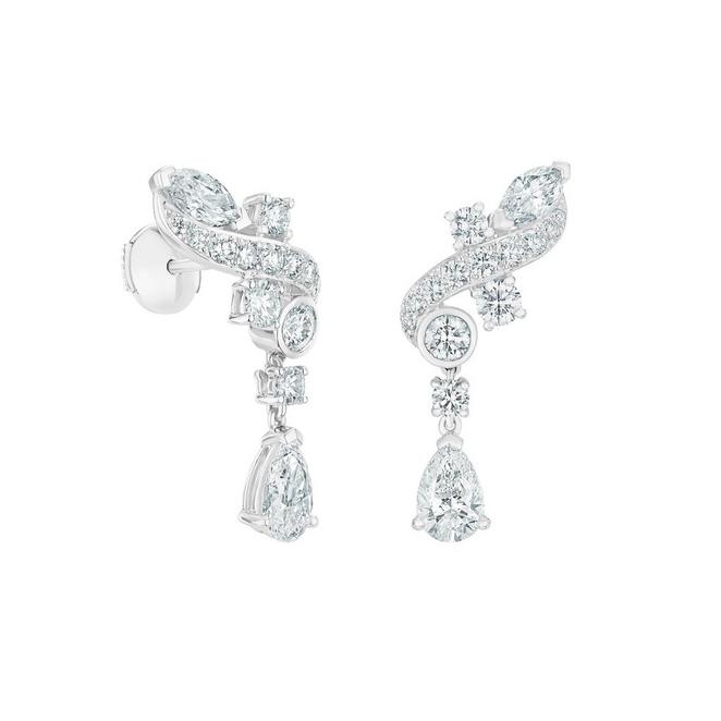 Adonis Rose climber earrings in white gold 