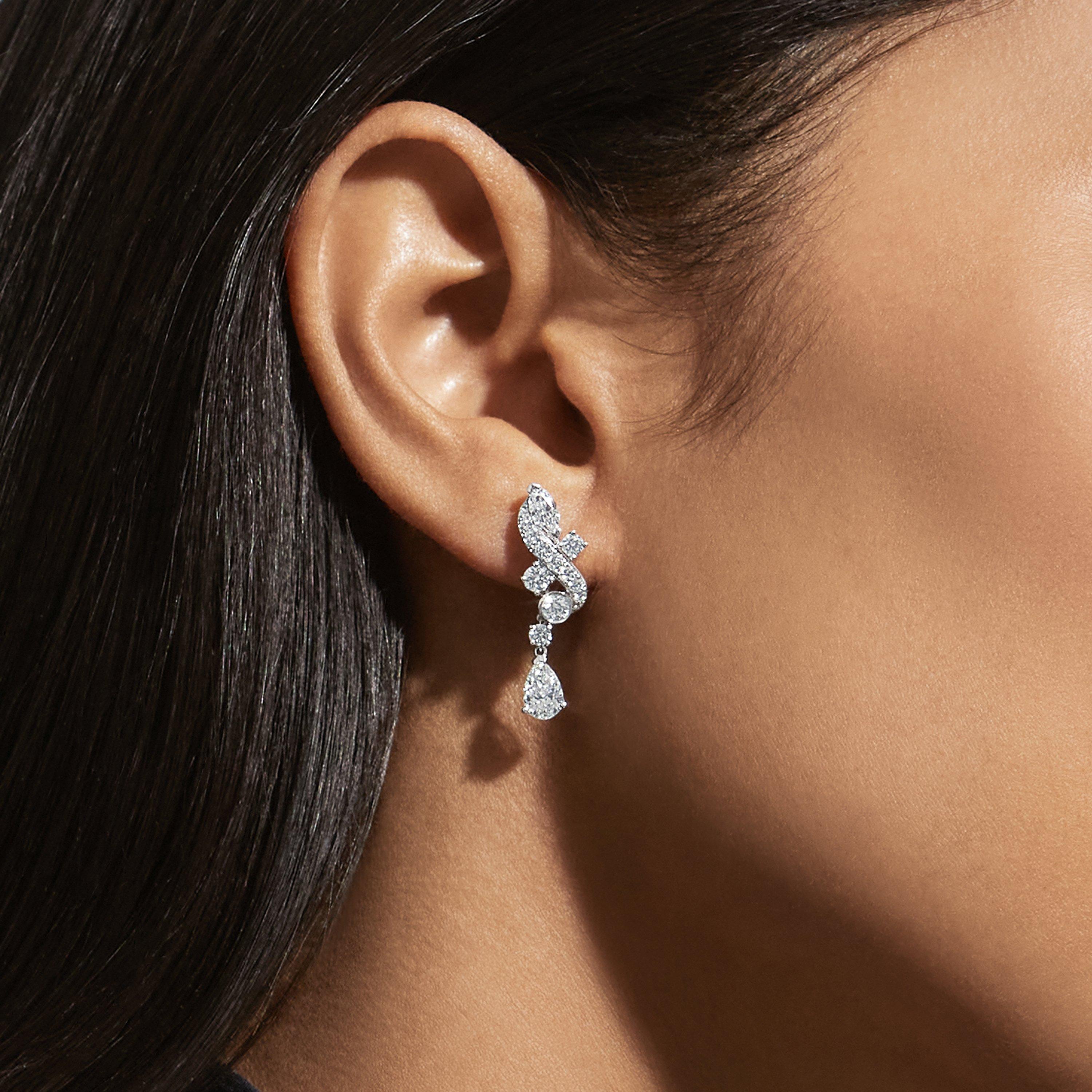 Adonis Rose climber earrings in white gold&nbsp;, image 3