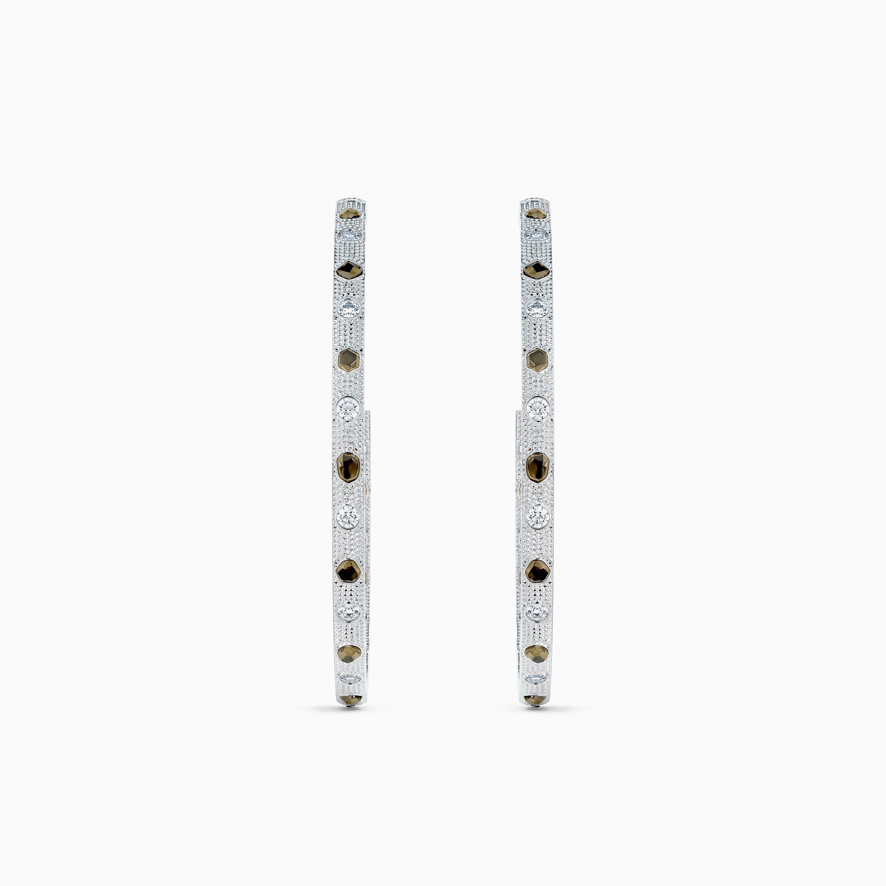 Talisman Hoop Earrings in White Gold, image 1