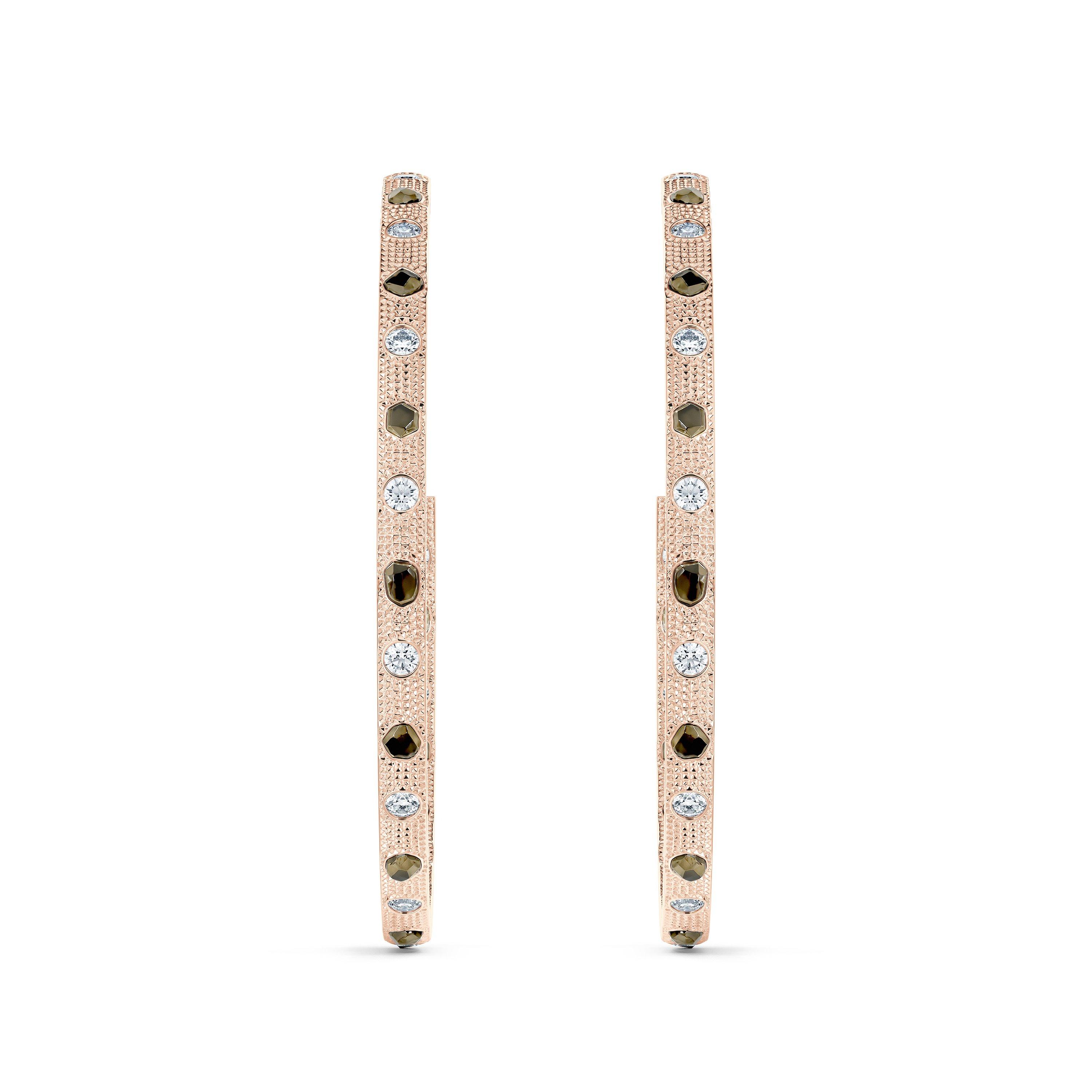 Talisman Hoop Earrings in Rose Gold