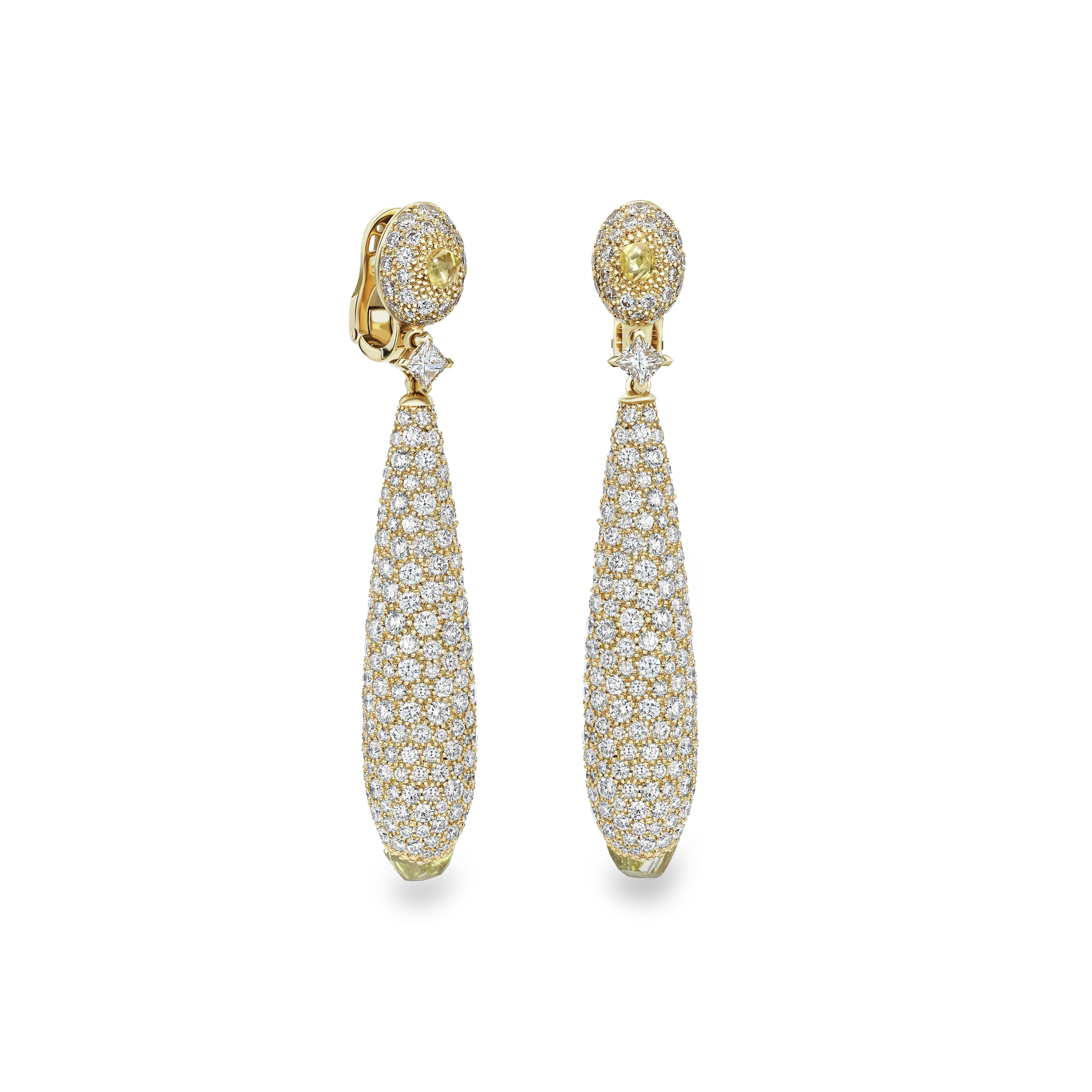 Talisman cocktail earrings in yellow gold, image 1