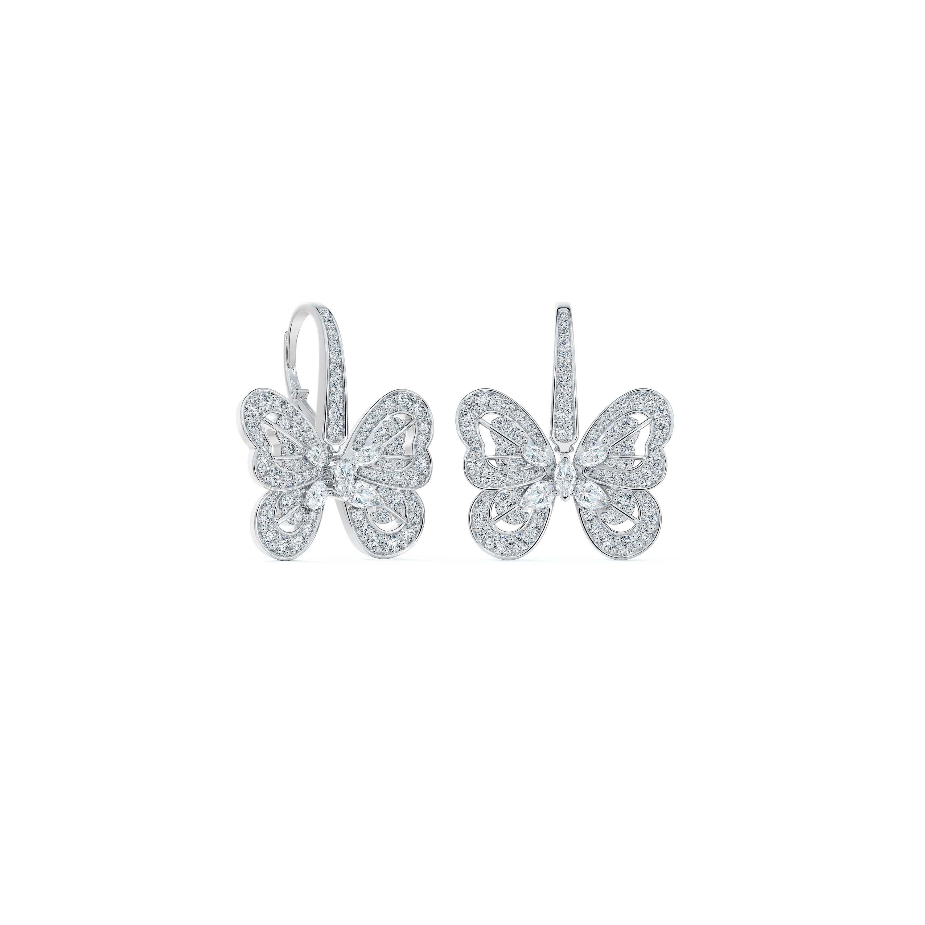 Portraits of Nature Butterfly Earrings in White Gold