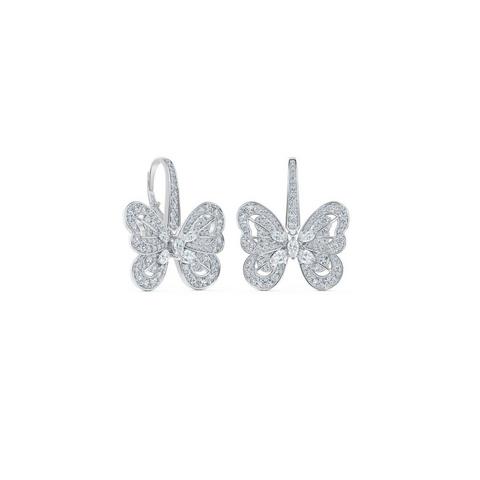 Portraits of Nature butterfly earrings in white gold