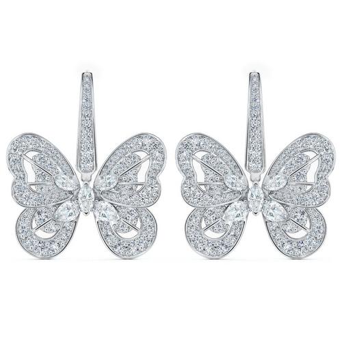 Portraits of Nature butterfly earrings in white gold De Beers SE