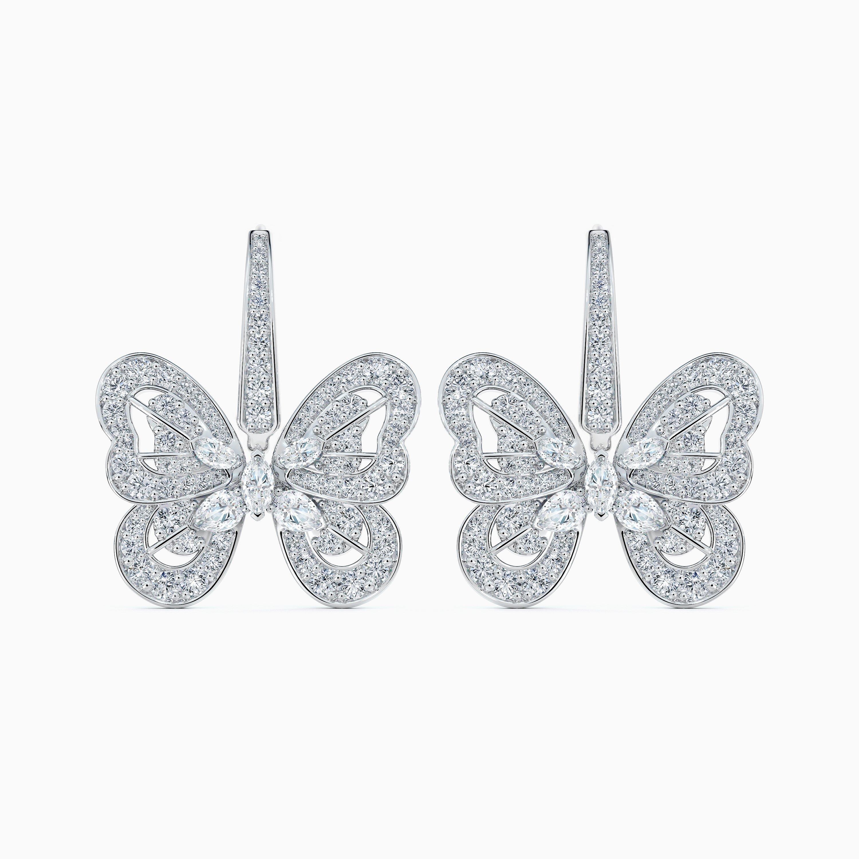 Portraits of Nature Butterfly Earrings in White Gold, image 1