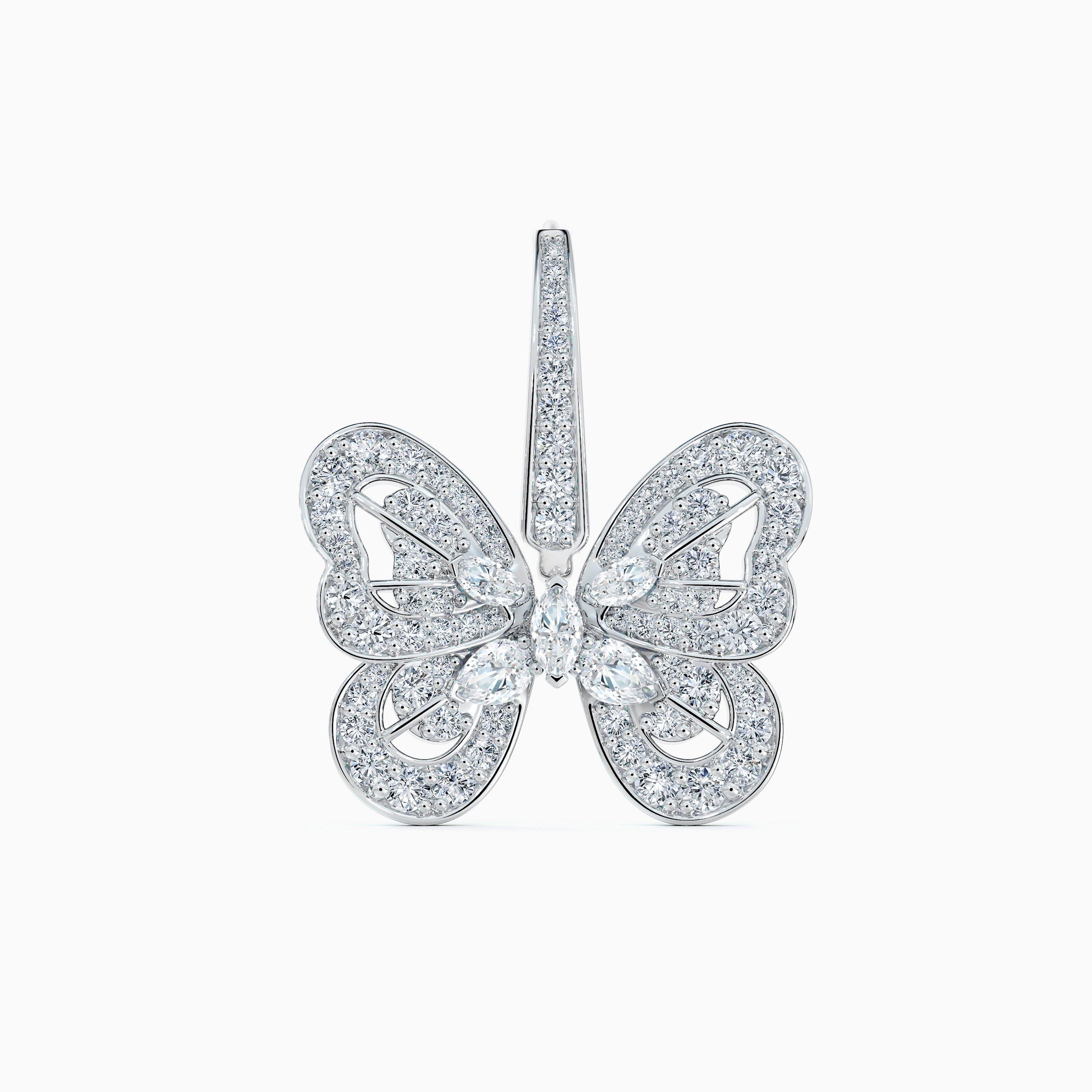 Portraits of Nature Butterfly Earrings in White Gold, image 2