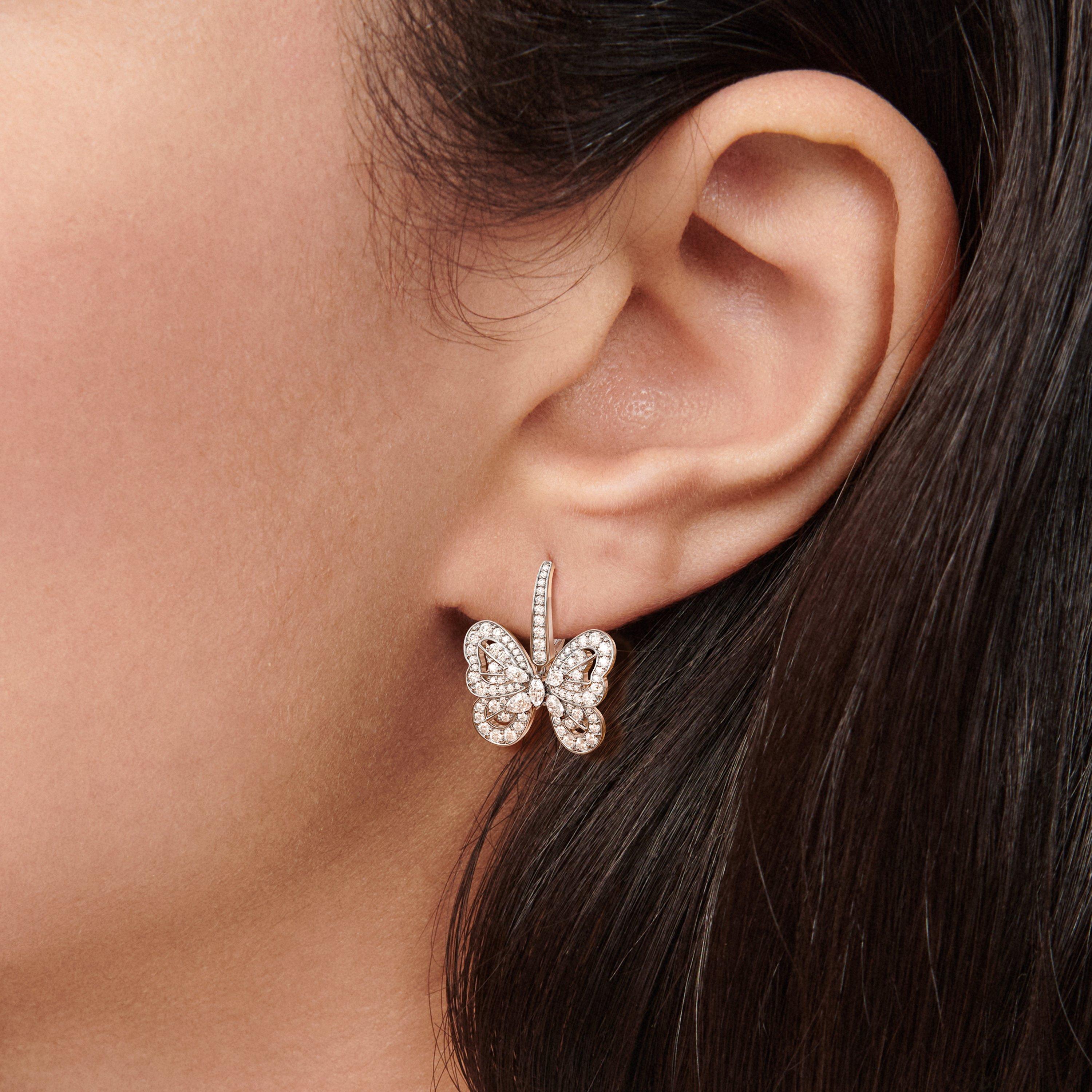 Boucles D&rsquo;Oreilles Portraits of Nature Butterfly en Or Blanc, image 3