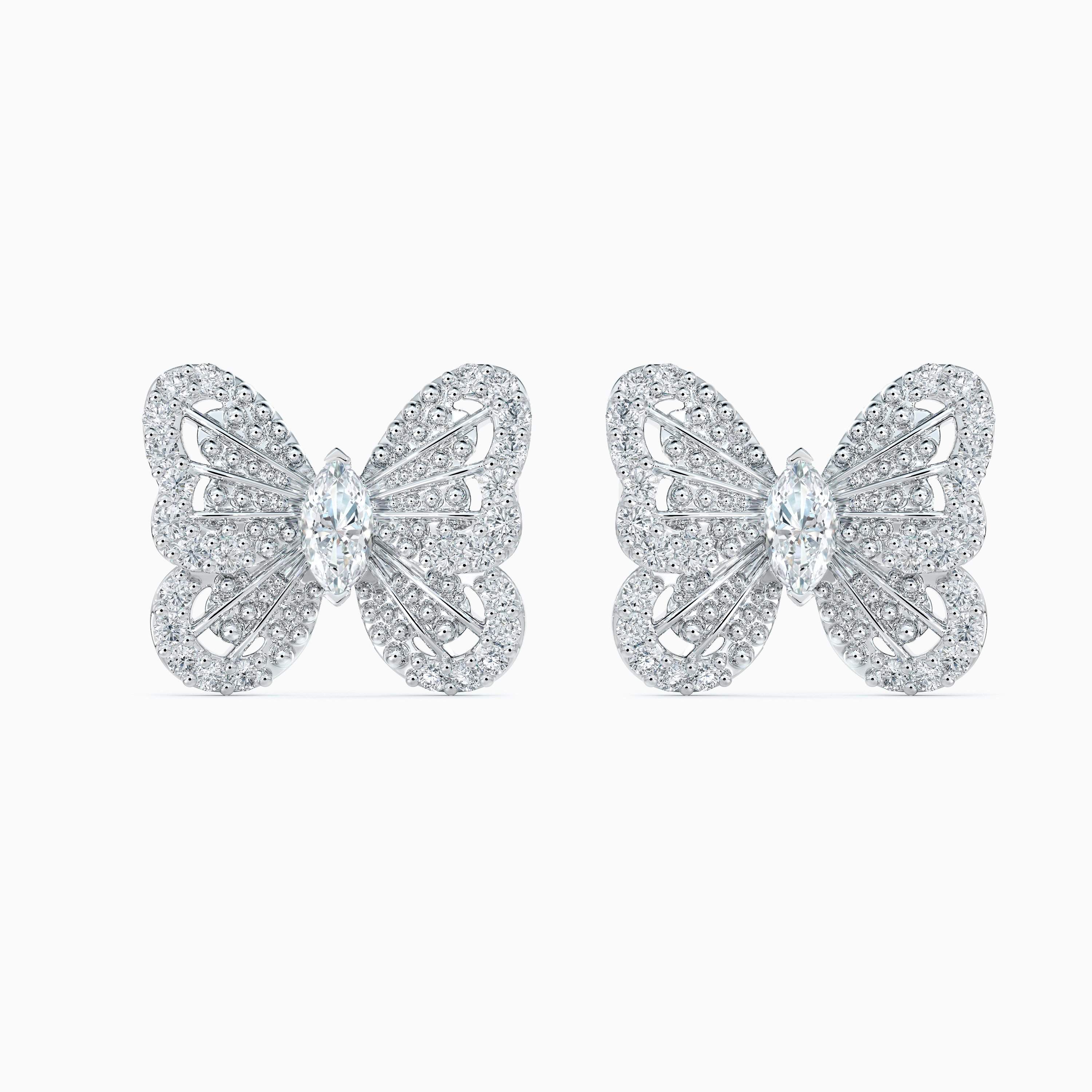 Portraits of Nature butterfly studs in white gold Portraits of Nature butterfly studs in white gold, image 1