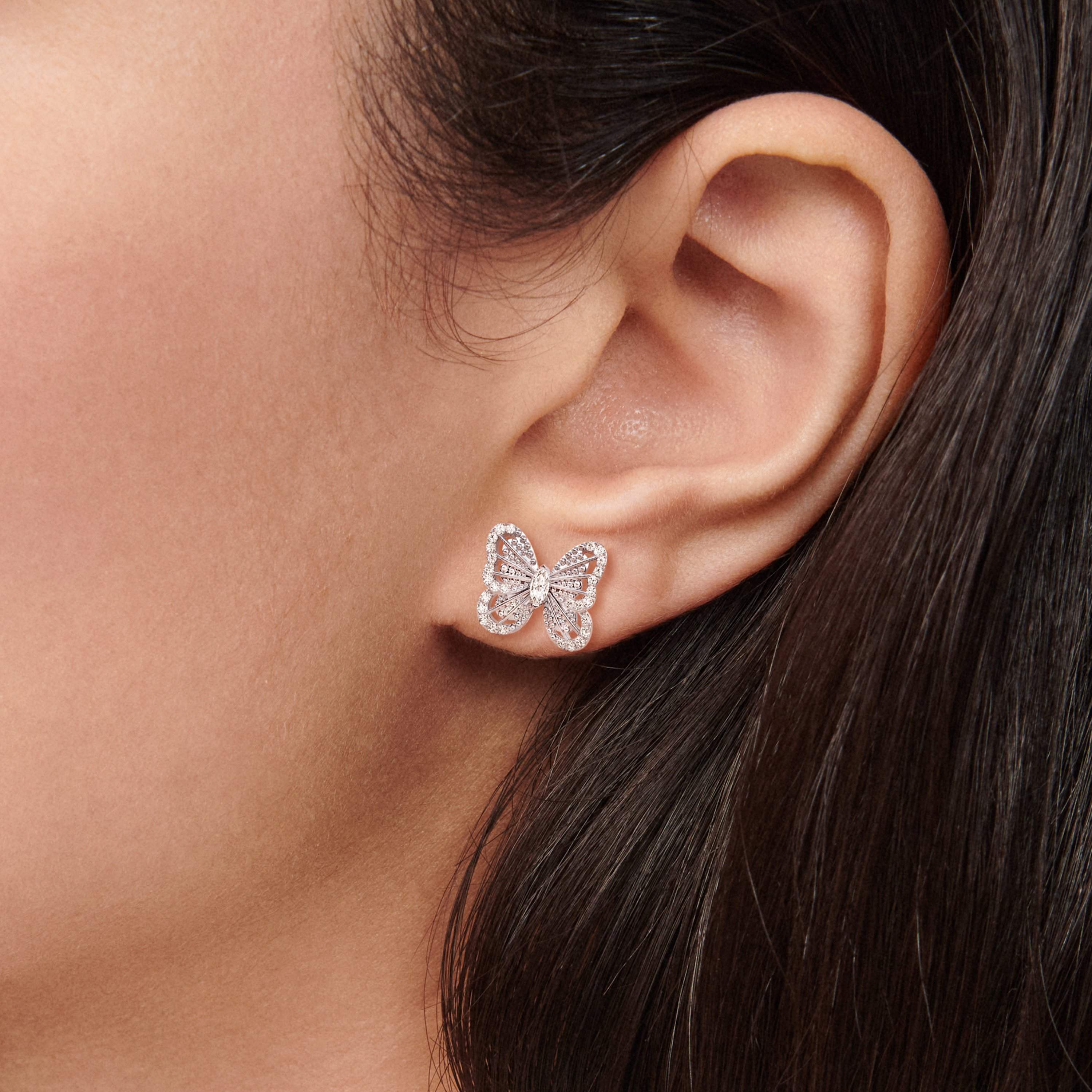 Portraits of Nature butterfly studs in white gold Portraits of Nature butterfly studs in white gold, image 3