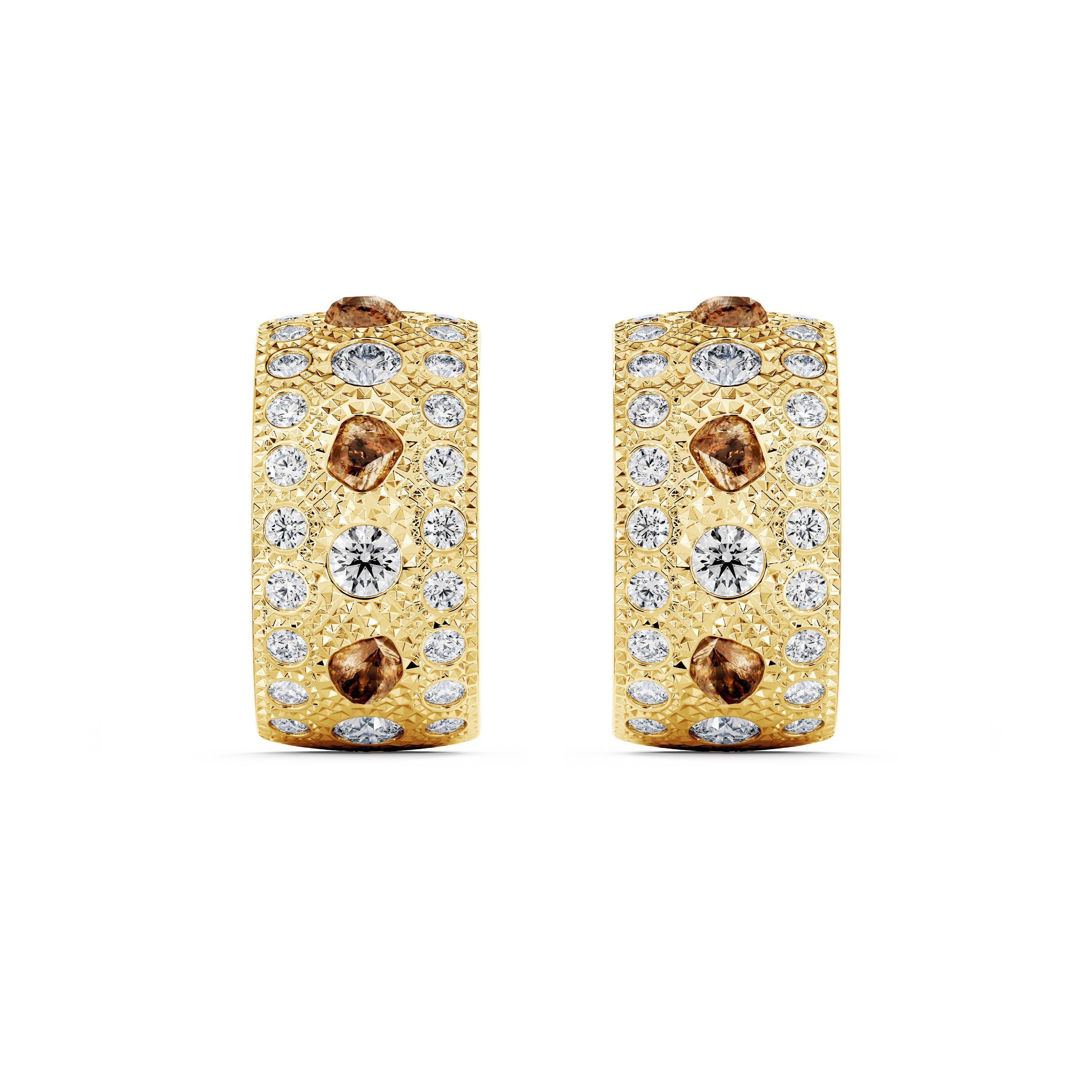 Talisman Small Hoop Earrings in Yellow Gold, image 1