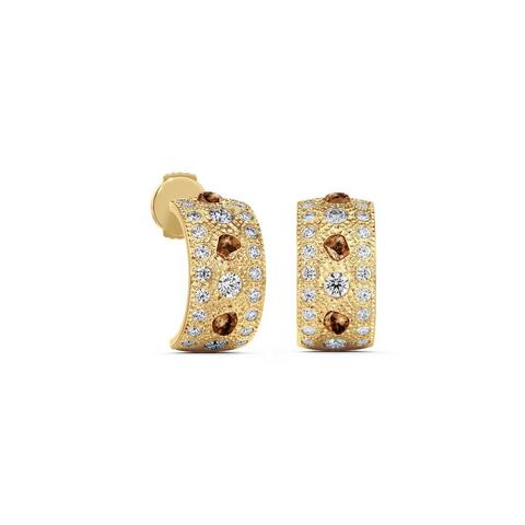 Talisman small hoop earrings in yellow gold