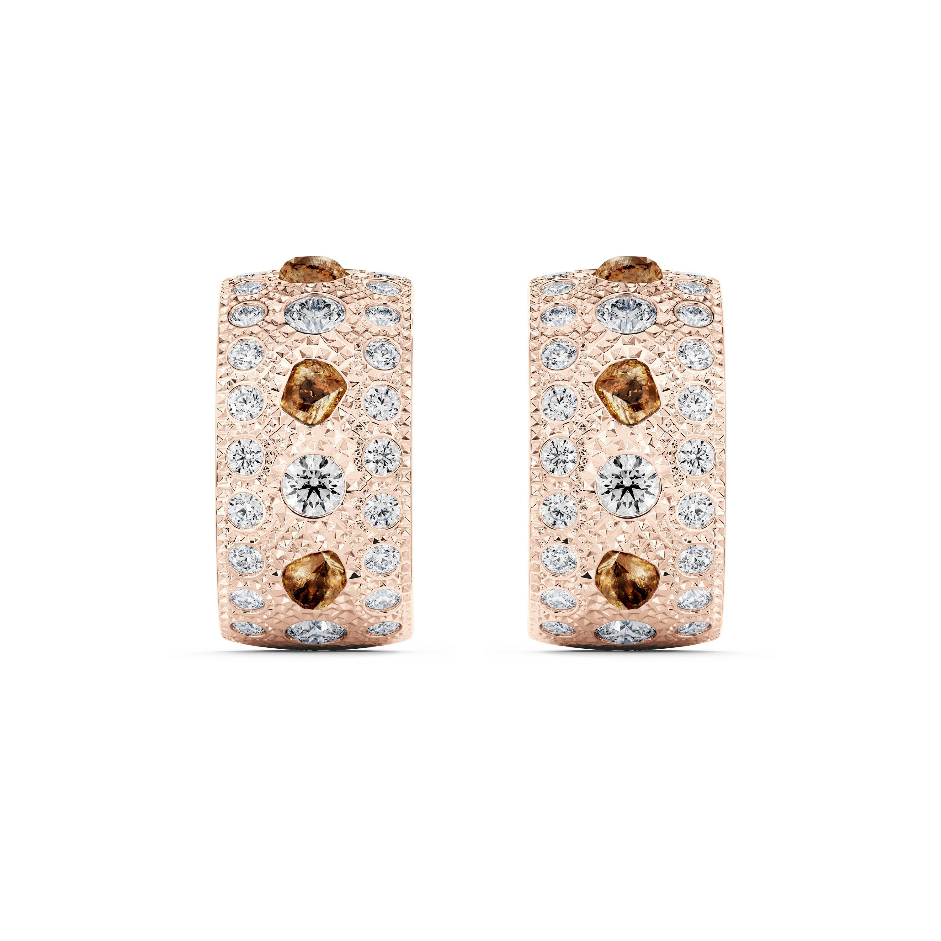 Talisman Small Hoop Earrings in Rose Gold