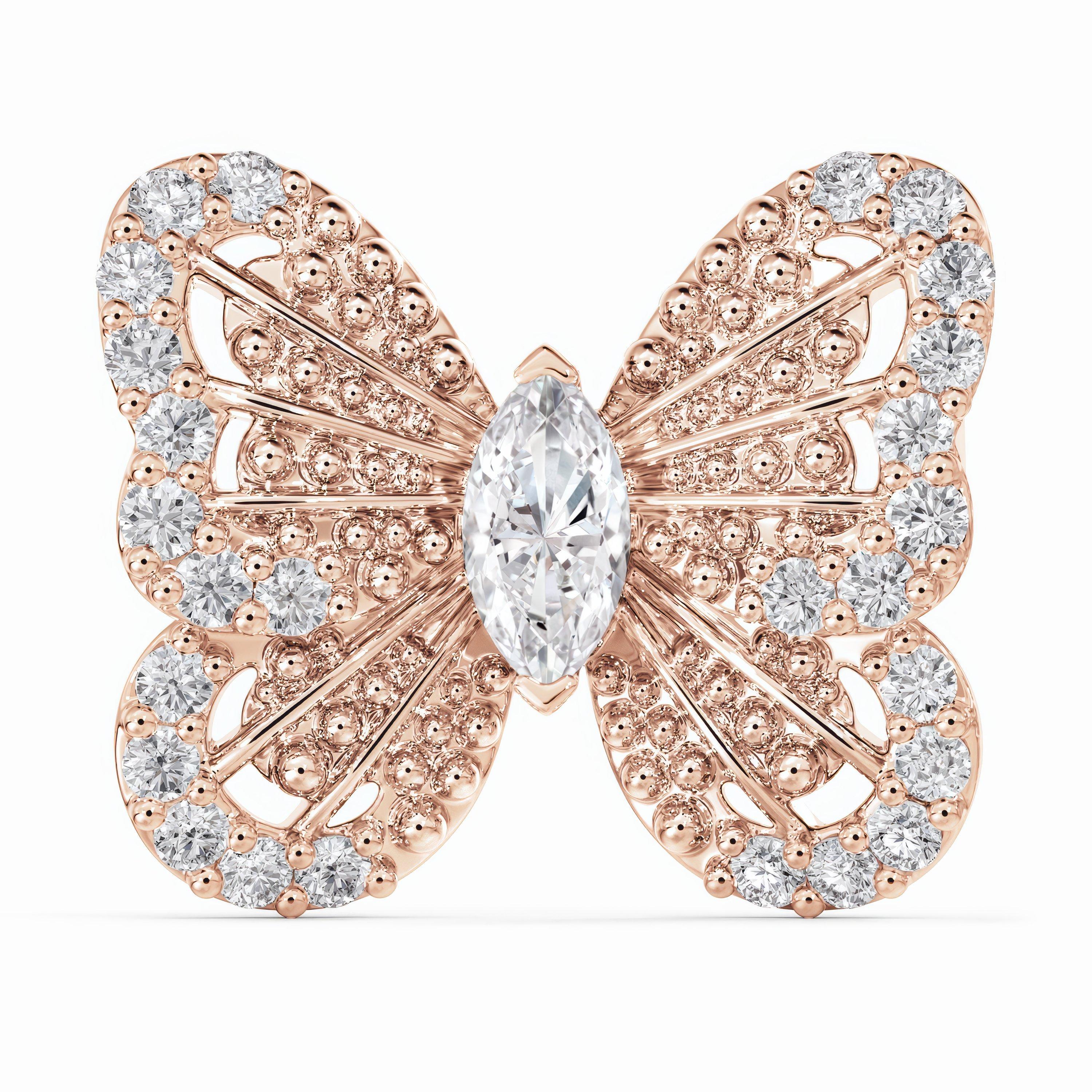 Portraits of Nature Butterfly Studs in Rose Gold, image 2