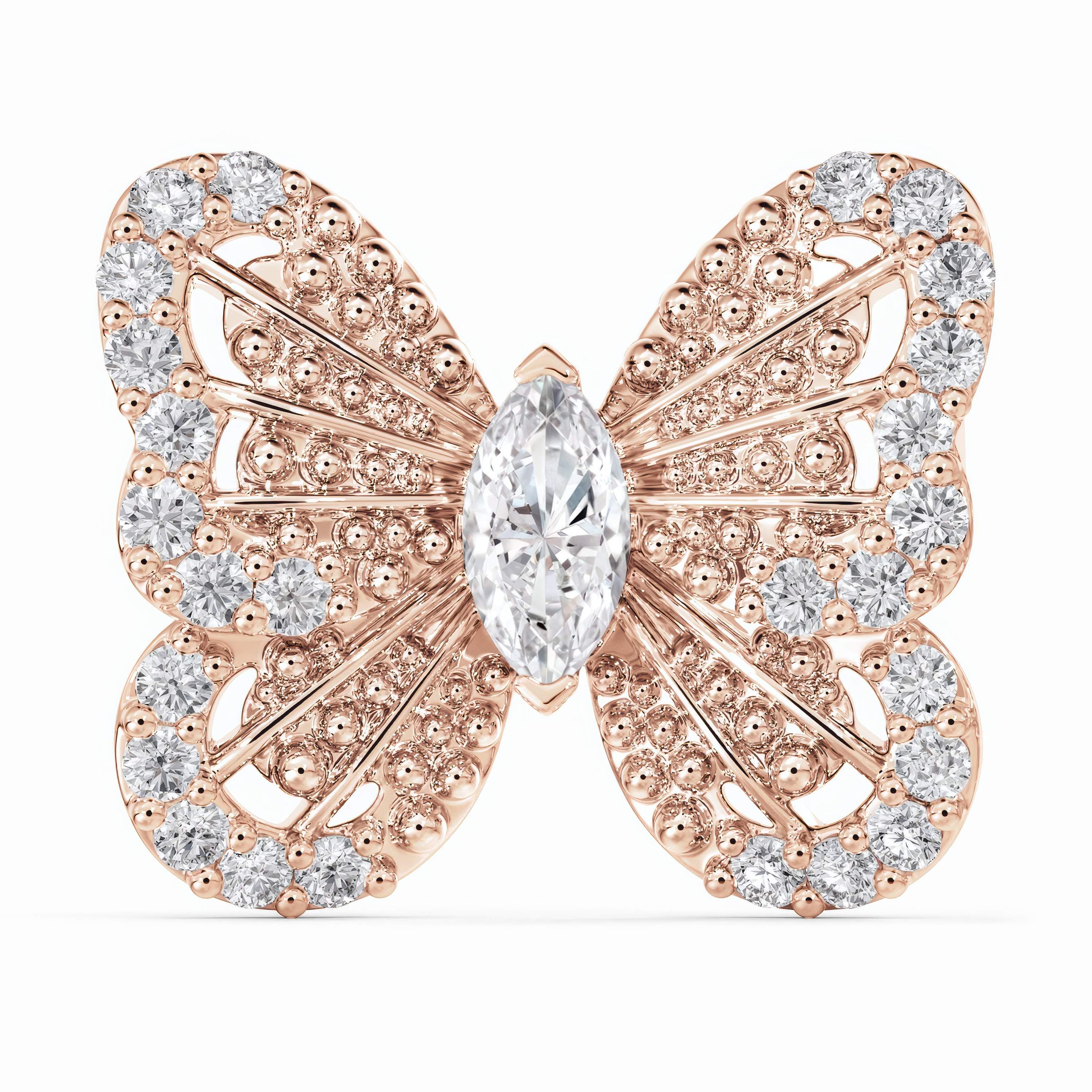 Puces d’oreilles Portraits of Nature butterfly en or rose Puces d’oreilles Portraits of Nature butterfly en or rose, image 2