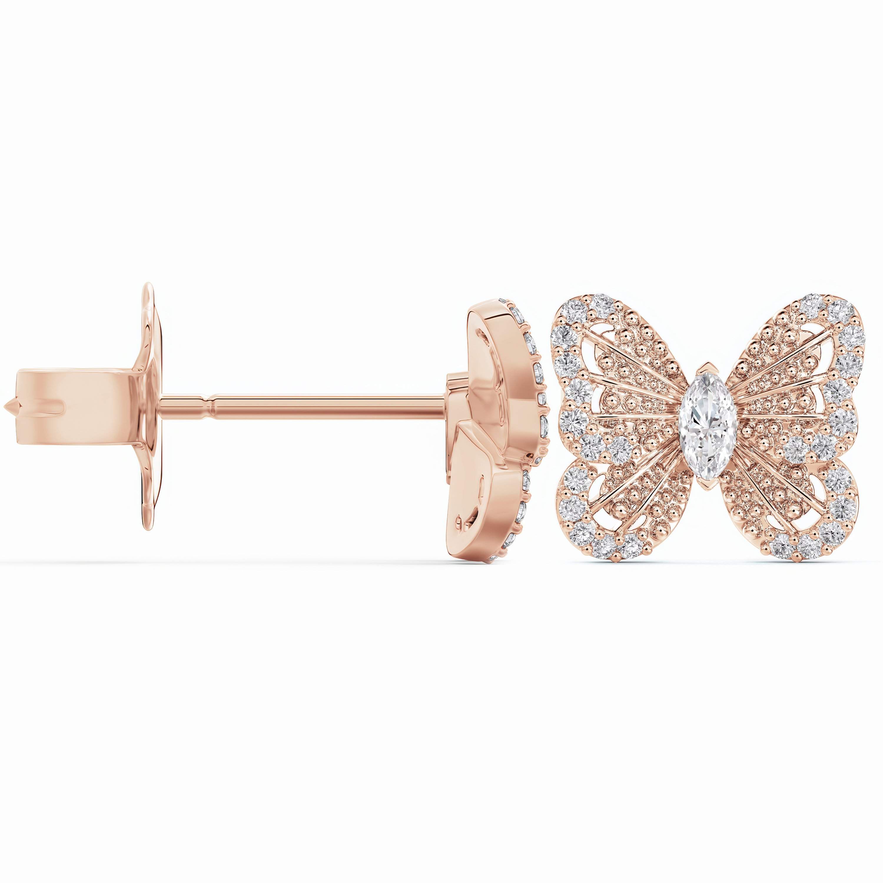 Puces d’oreilles Portraits of Nature butterfly en or rose Puces d’oreilles Portraits of Nature butterfly en or rose, image 5