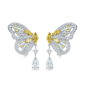 Portraits of Nature butterfly fancy yellow earrings, image 1