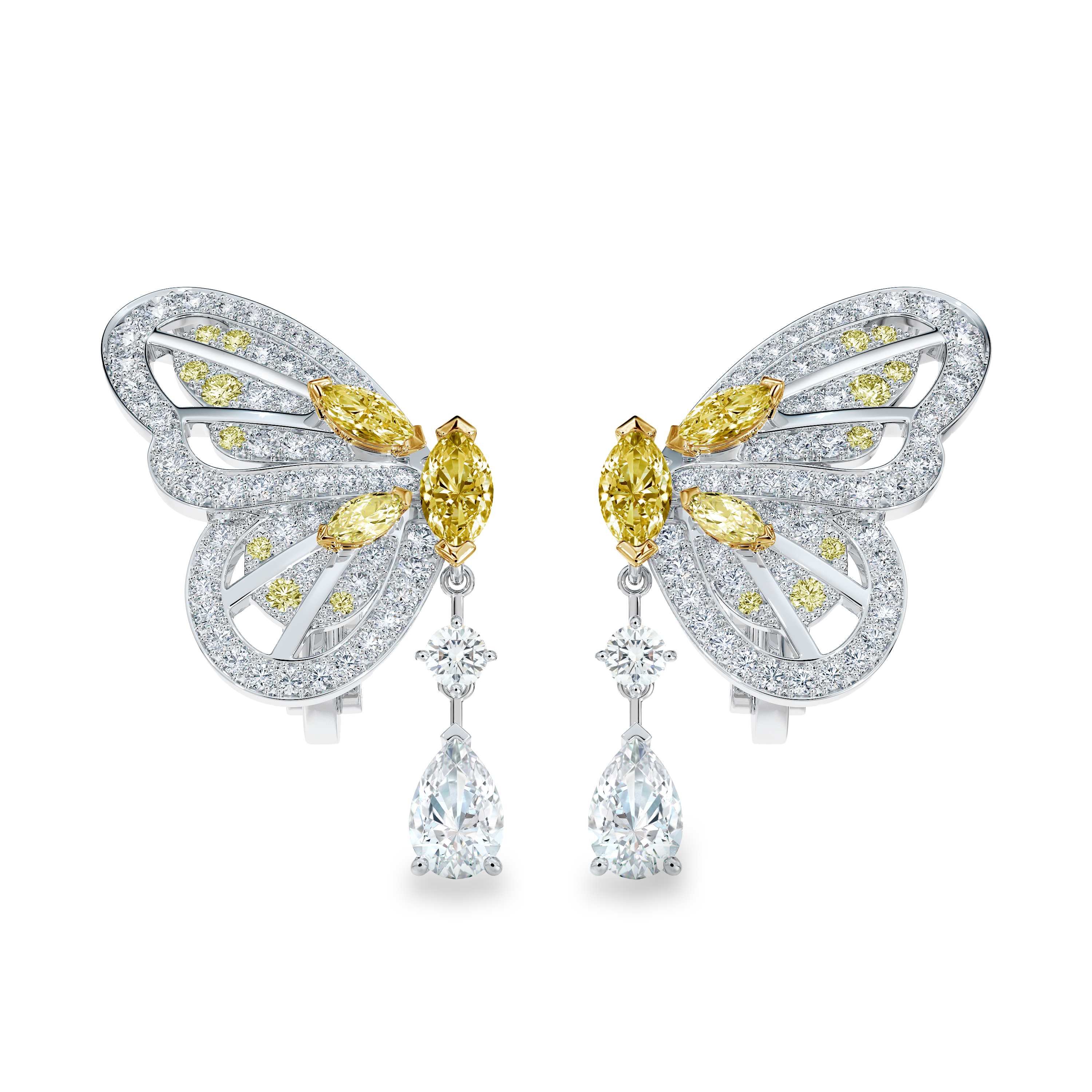Portraits of Nature butterfly fancy yellow earrings Portraits of Nature butterfly fancy yellow earrings, image 1