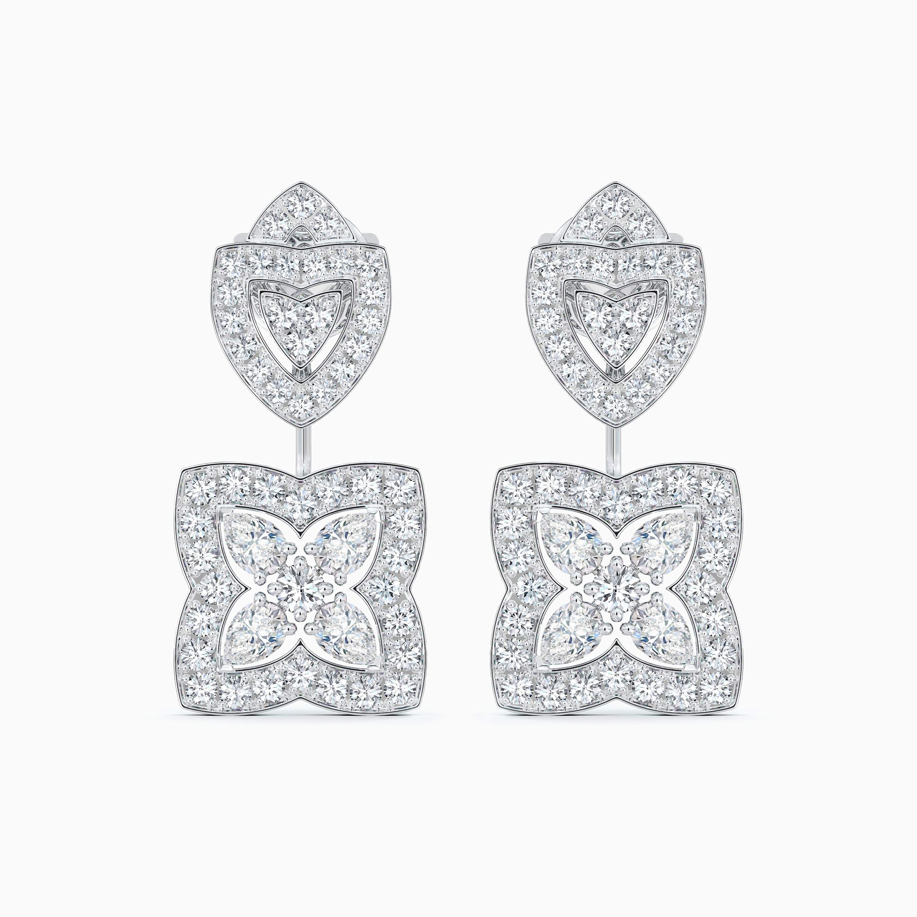 Enchanted Lotus drop earrings in white gold Enchanted Lotus drop earrings in white gold, image 1