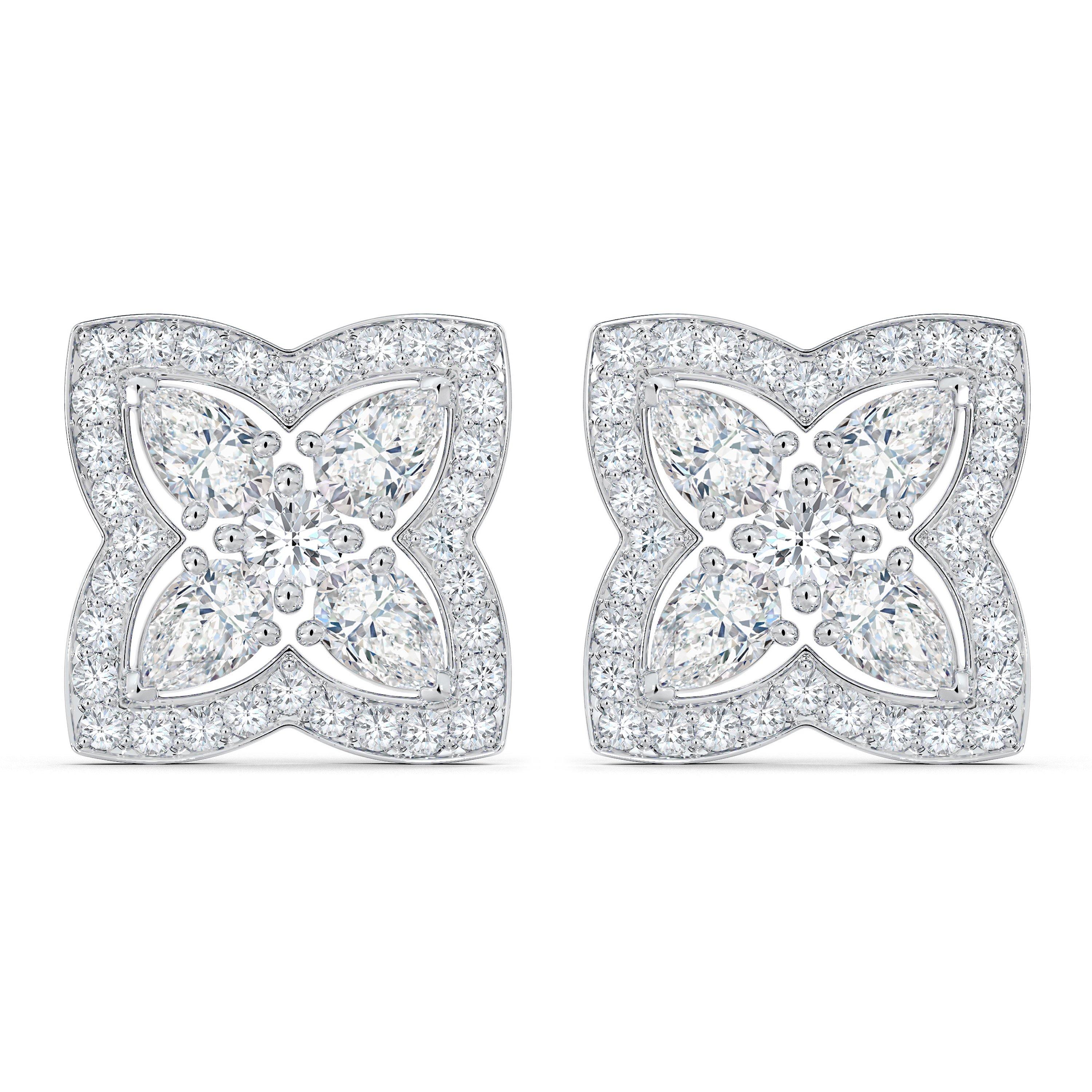 De Beers 18kt white gold Adonis Rose diamond pendant earrings