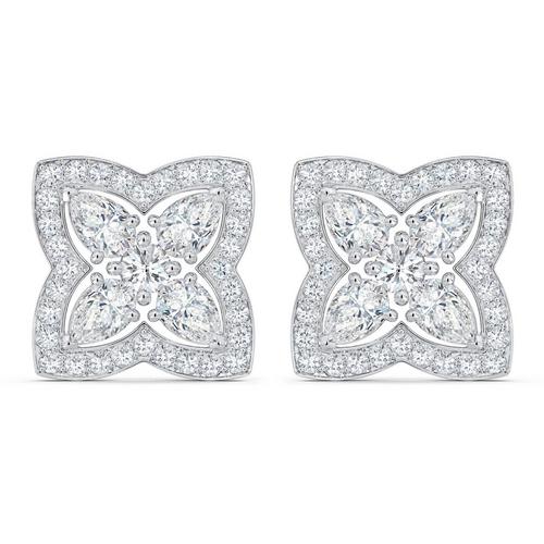 Enchanted Lotus studs in white gold