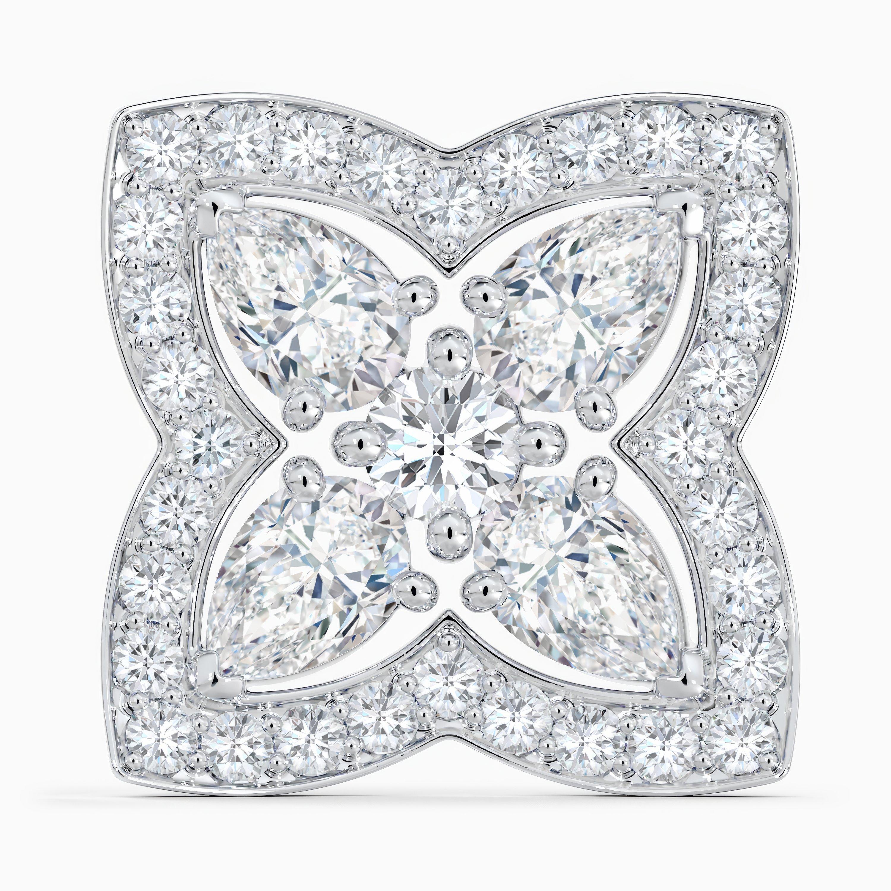 Enchanted Lotus stud earrings in white gold, image 2