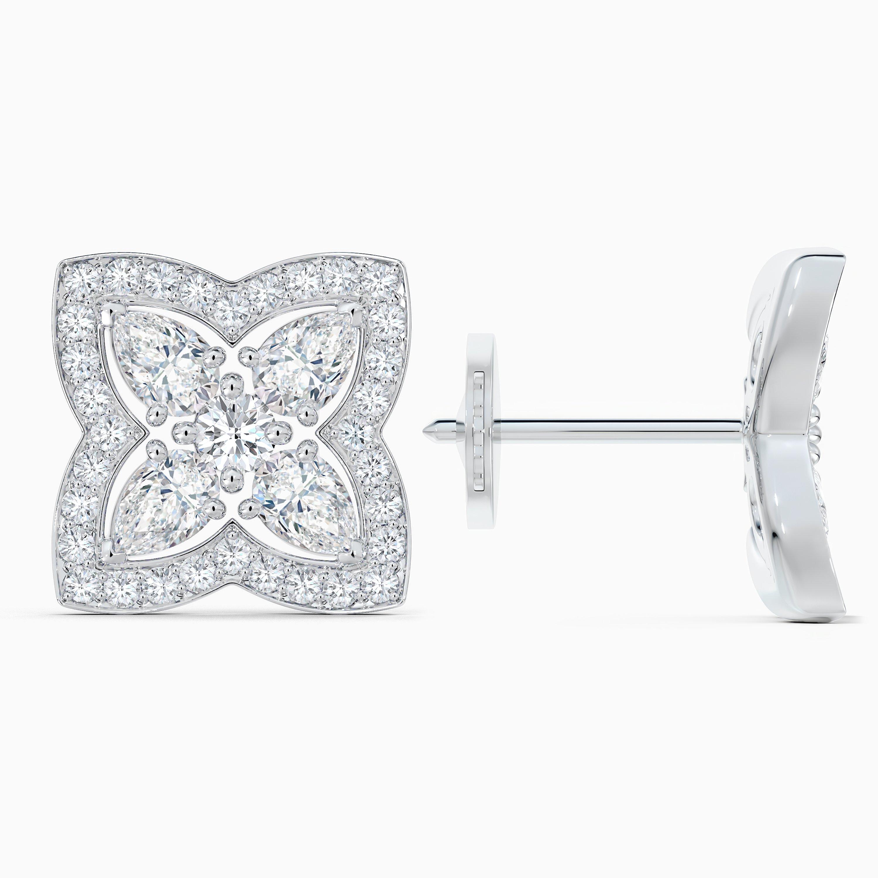 Puces d&rsquo;oreilles Enchanted Lotus en or blanc, image 4