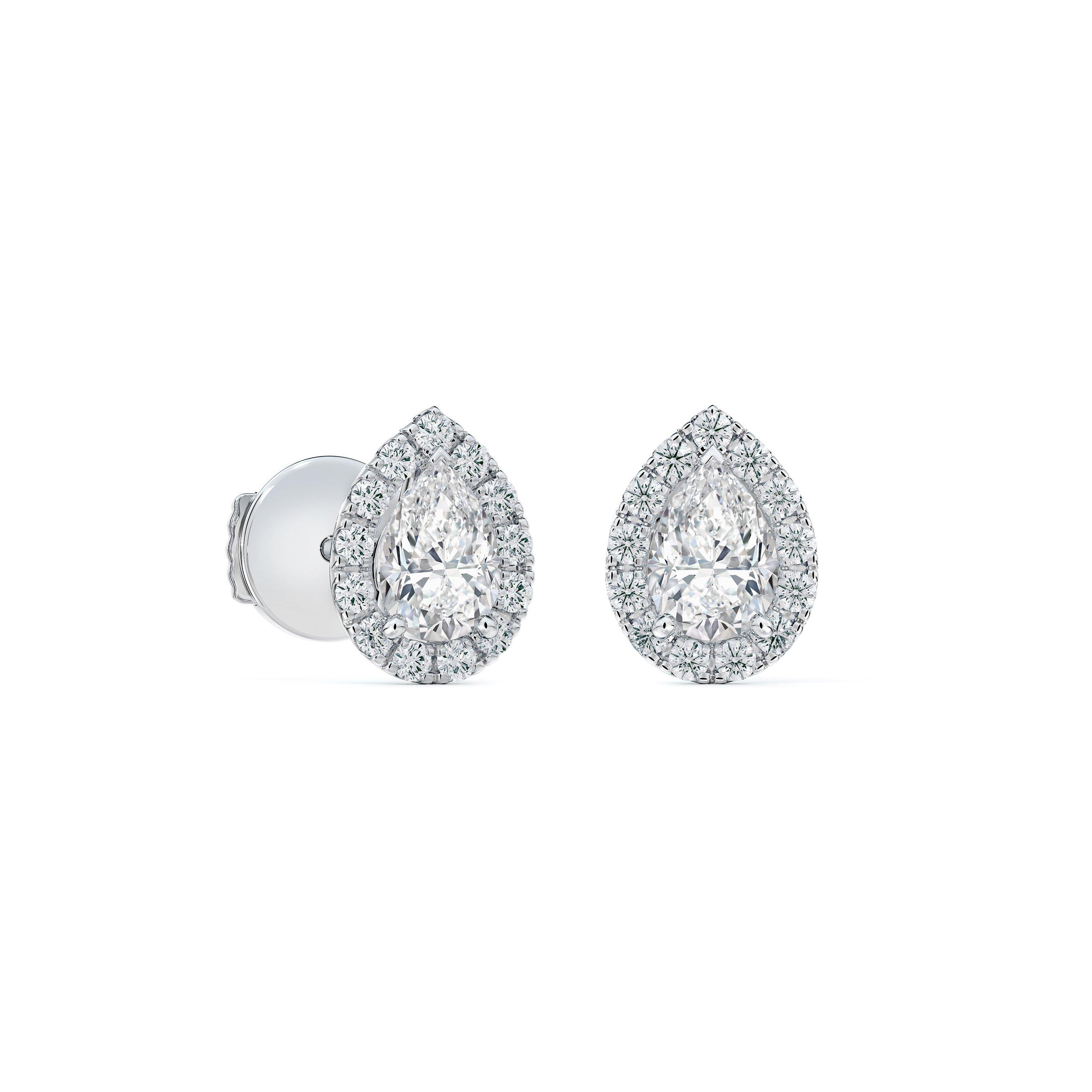 Aura pear-shaped diamond stud earrings