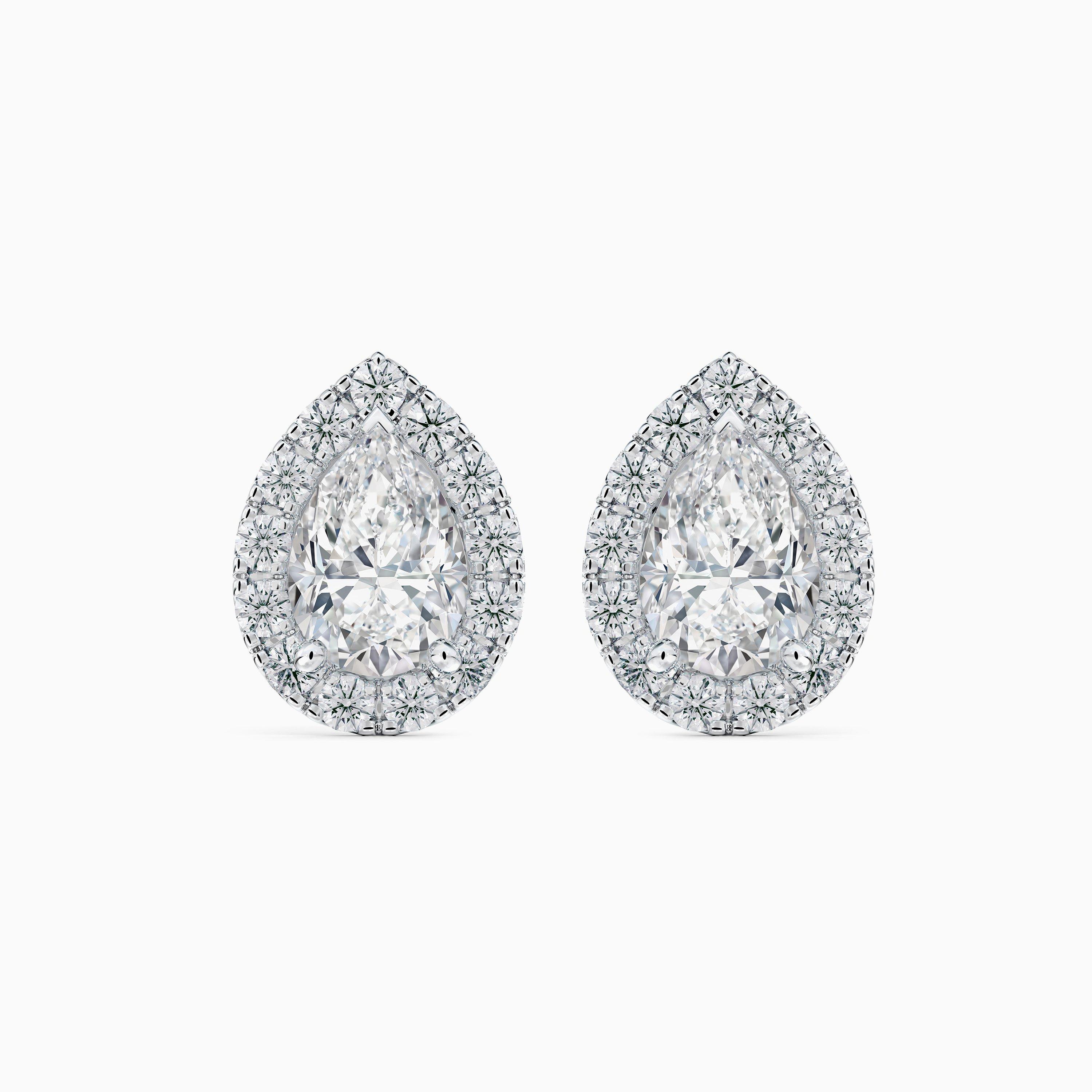 Aura Pear-Shaped Diamond Stud Earrings, image 1