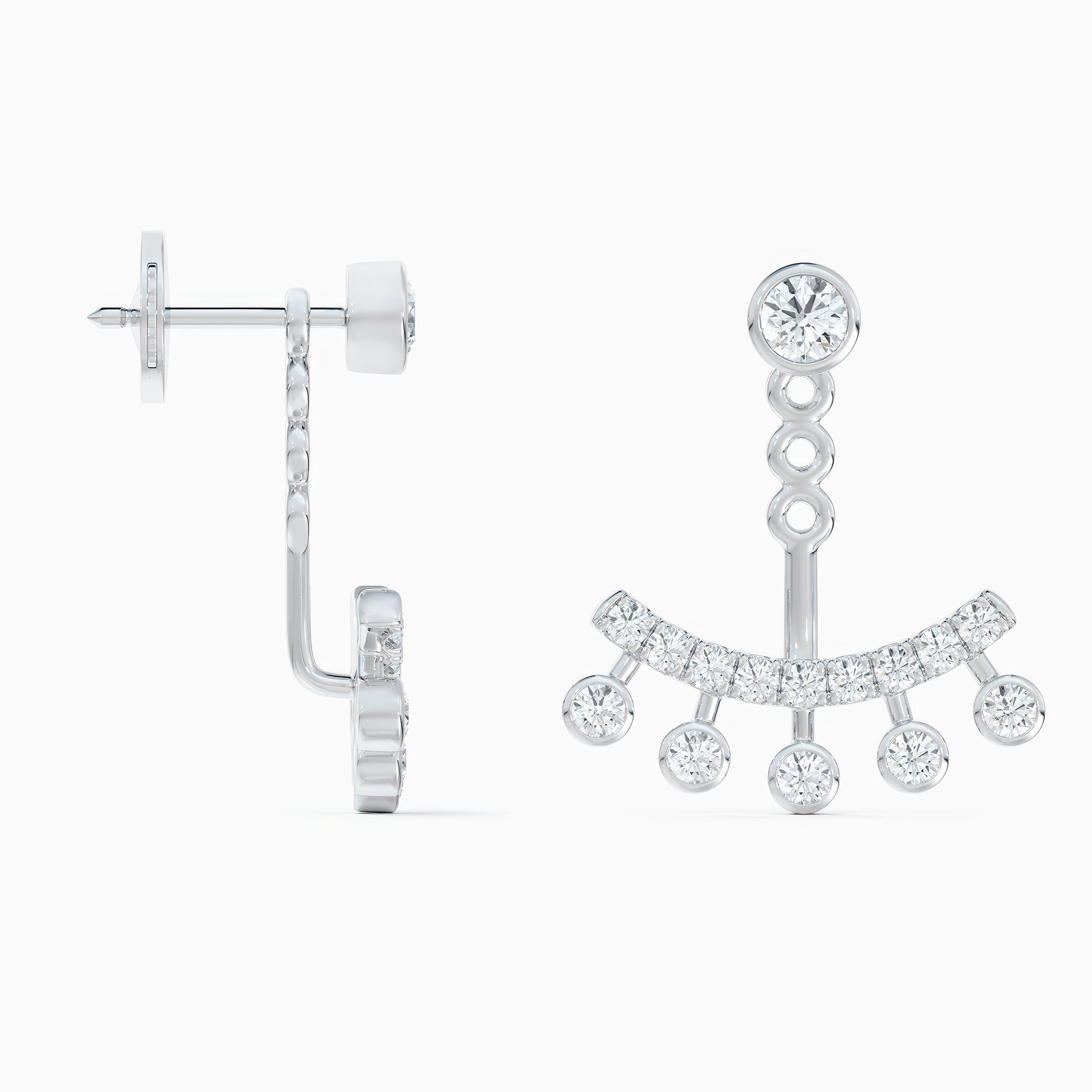 Dewdrop Jacket Earrings in white gold, image 5