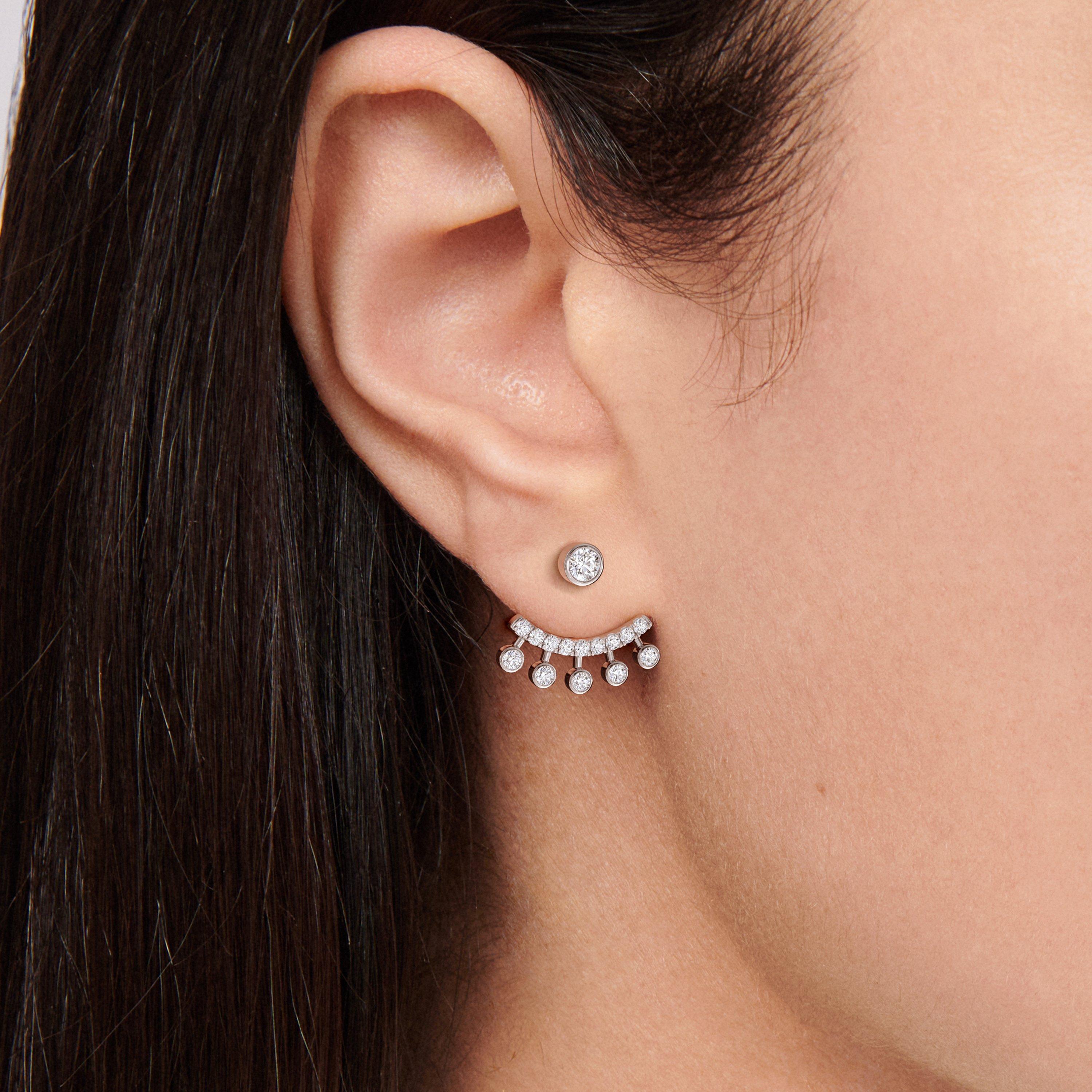 Dewdrop Jacket Earrings in white gold, image 3