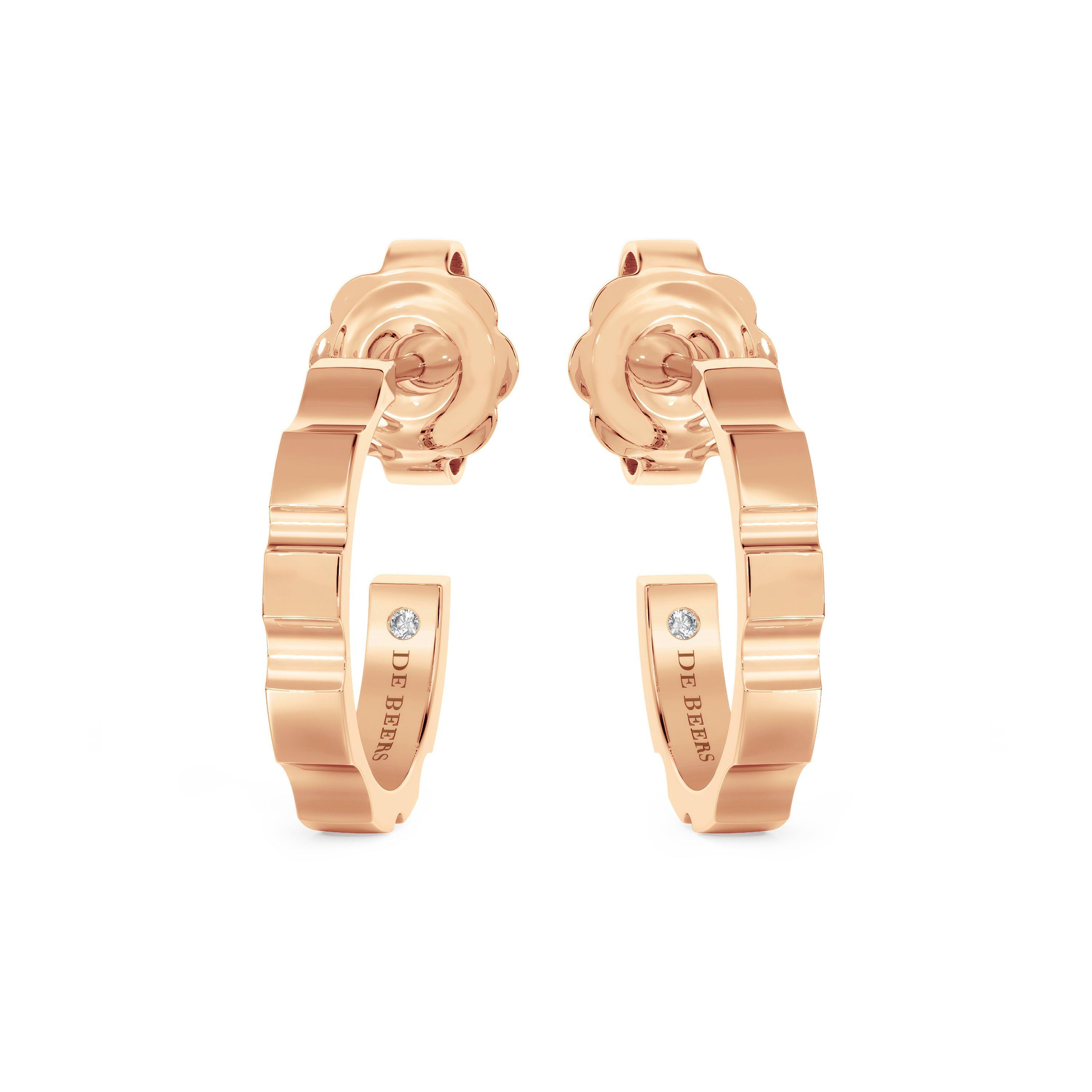 De Beers RVL Hoop Earrings in Rose Gold