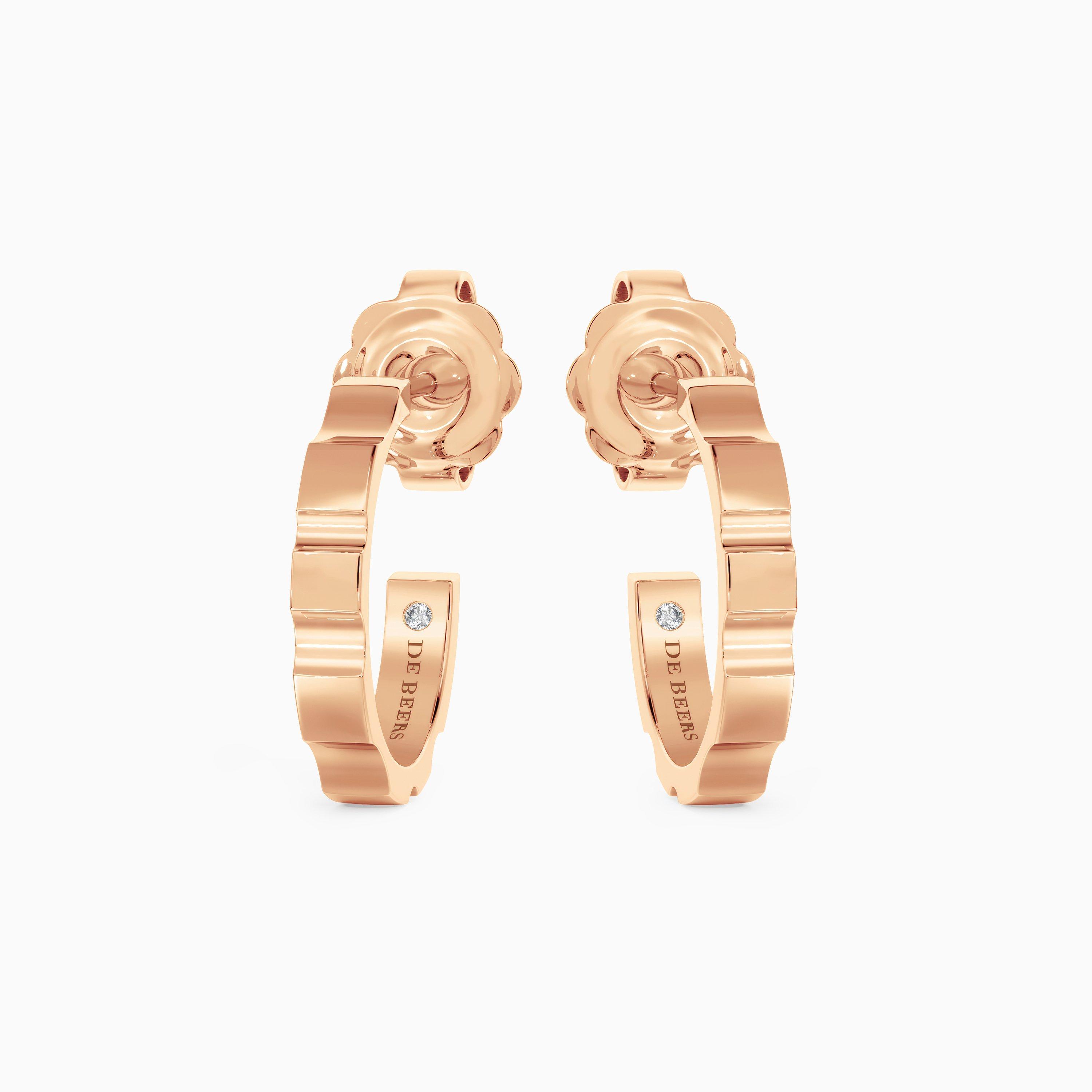 De Beers RVL Hoop Earrings in Rose Gold, image 1