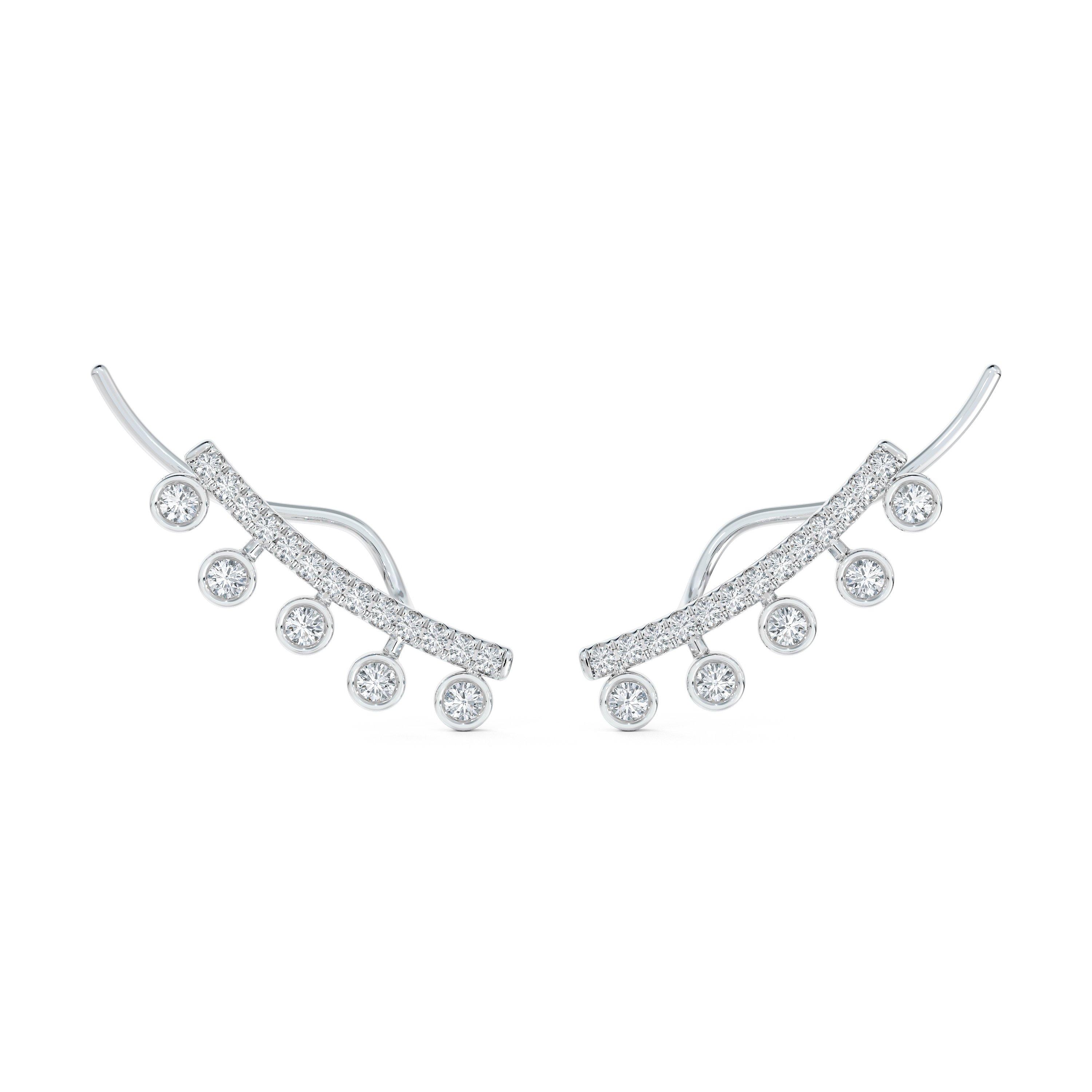 Dewdrop  Climber 白金鉆石耳環, image 1