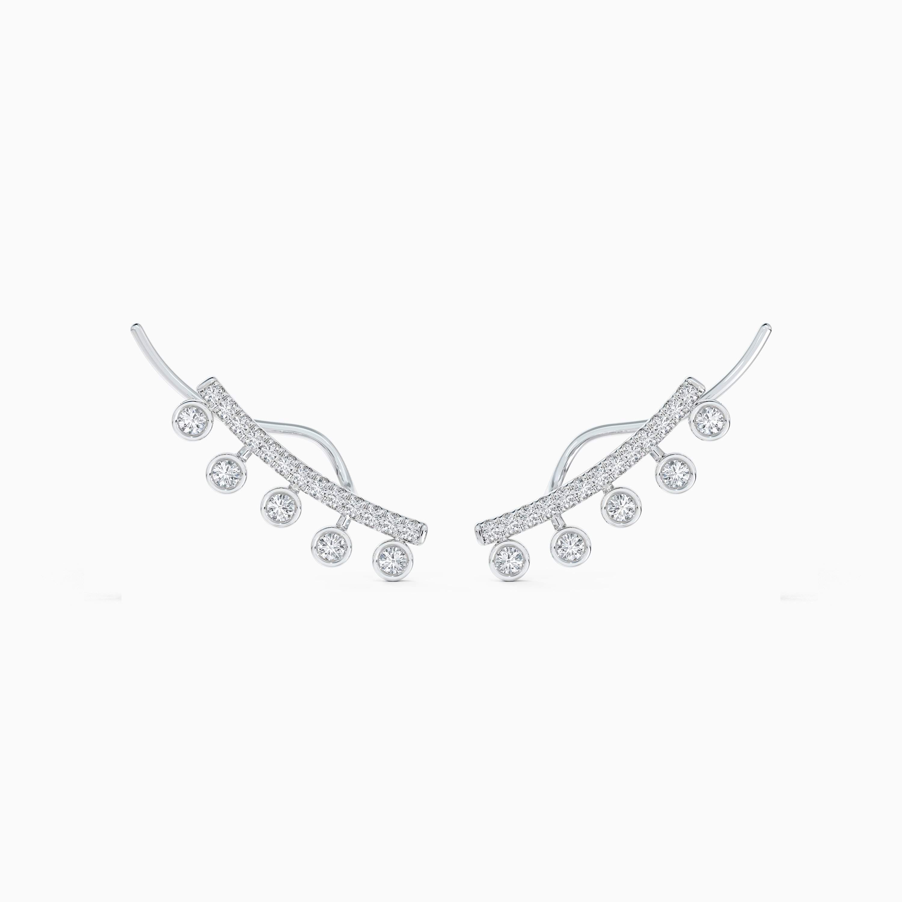 Dewdrop Climber Earrings in White Gold Dewdrop Climber Earrings in White Gold, image 1