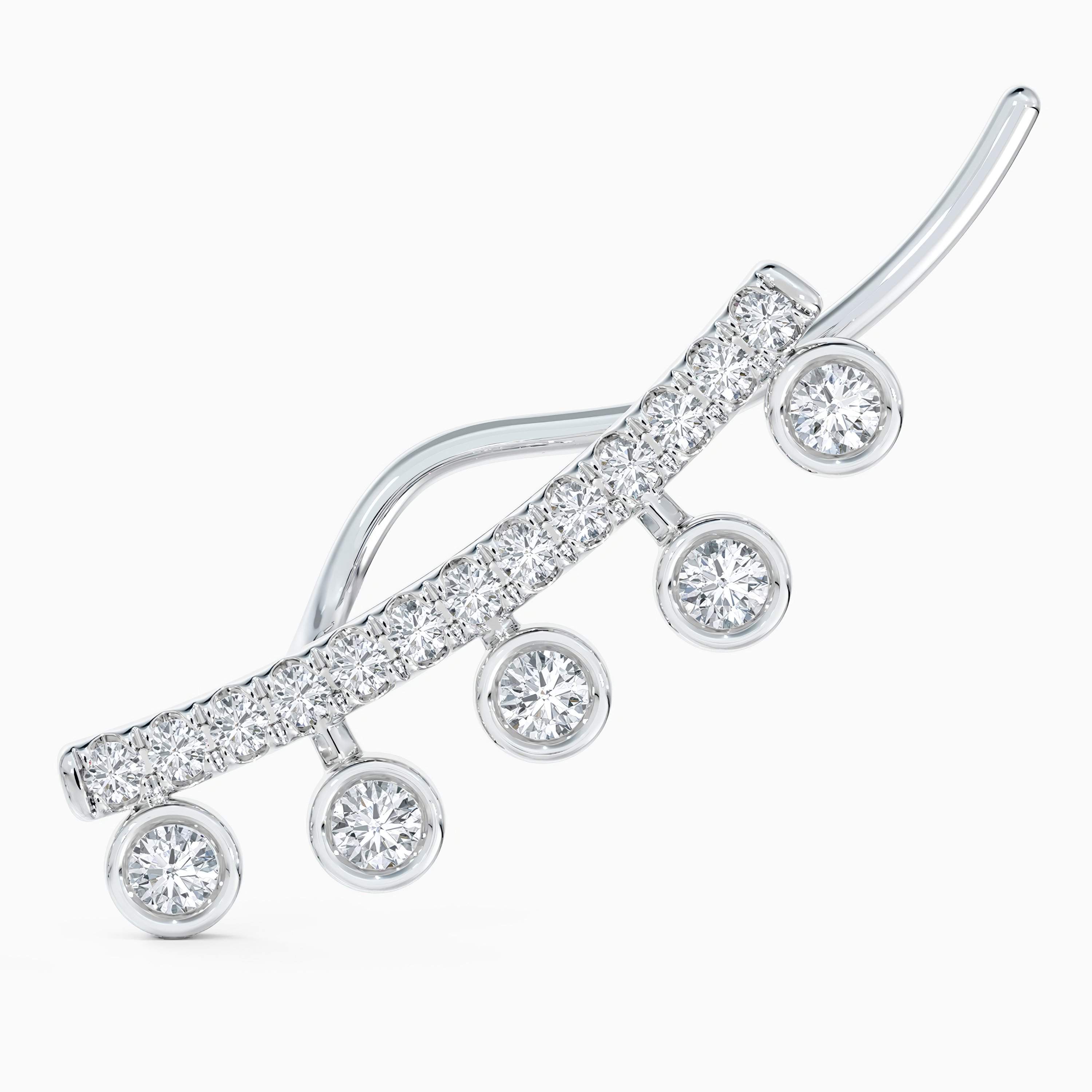 Dewdrop Climber Earrings in White Gold Dewdrop Climber Earrings in White Gold, image 2