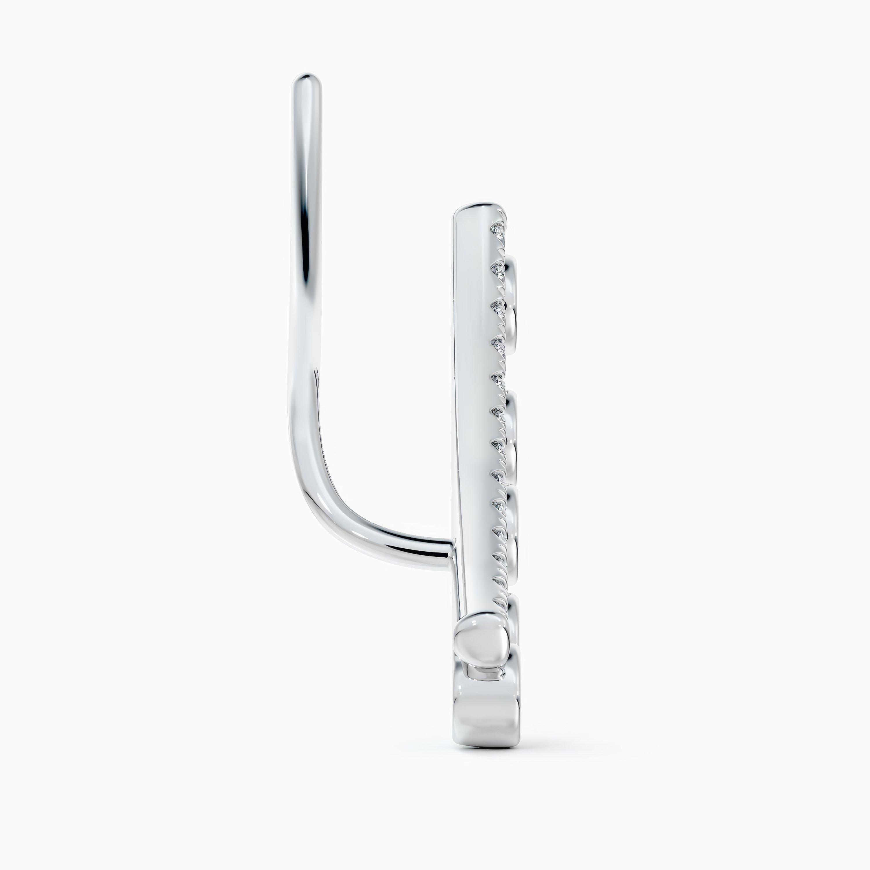 Dewdrop Climber Earrings in White Gold, image 4