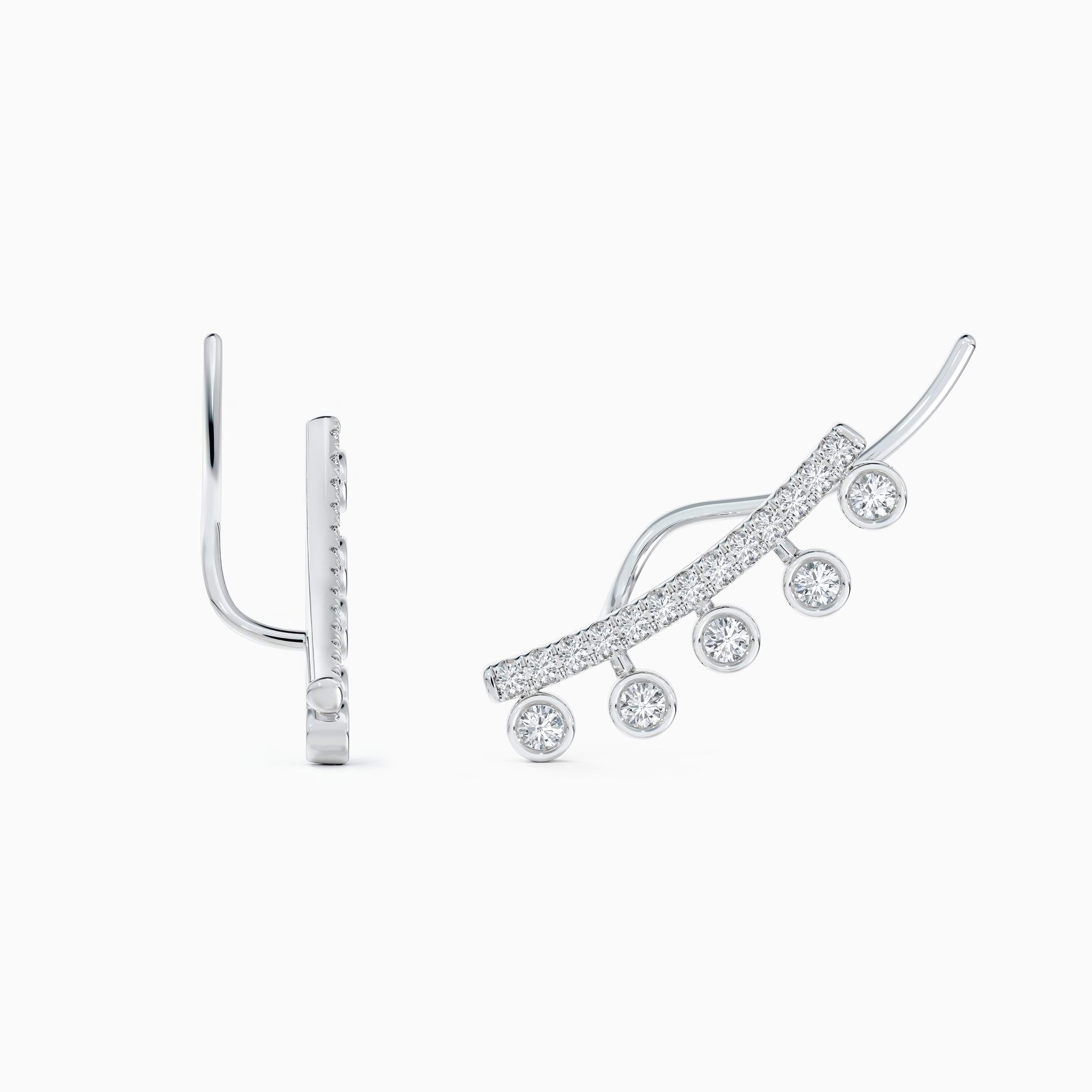 Dewdrop Climber Earrings in White Gold Dewdrop Climber Earrings in White Gold, image 5