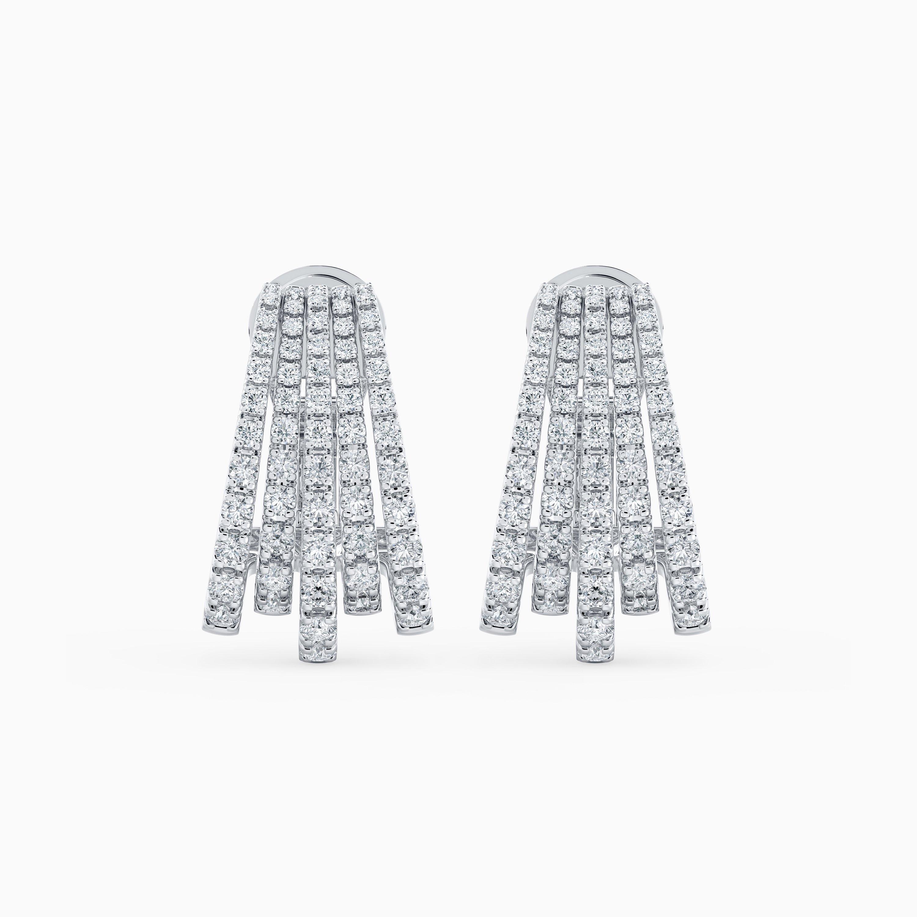 Five Lines Earrings in White Gold with Diamonds, image 1