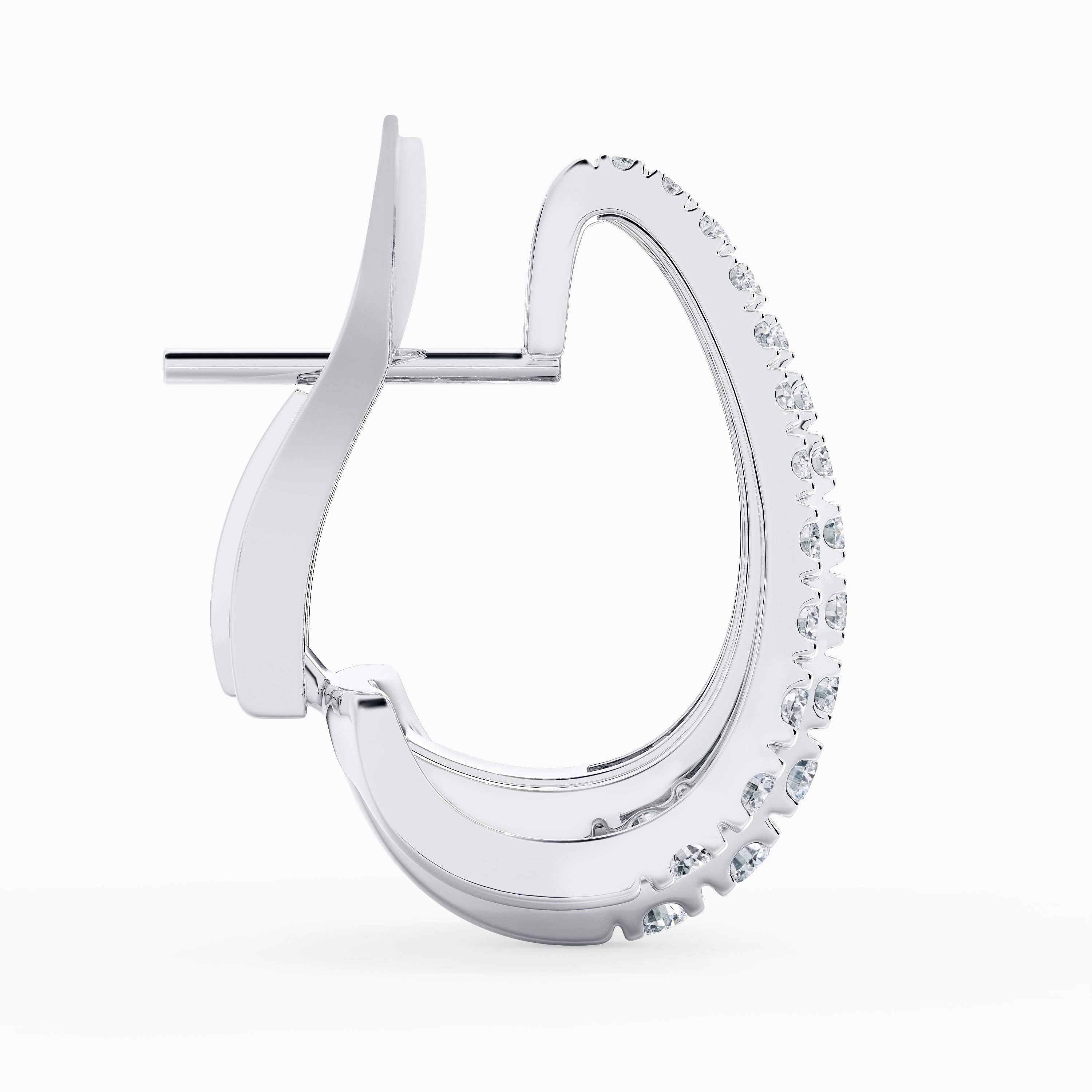 Boucles D'Oreilles Cinq Rangs en Or Blanc et Diamants Boucles D'Oreilles Cinq Rangs en Or Blanc et Diamants, image 3