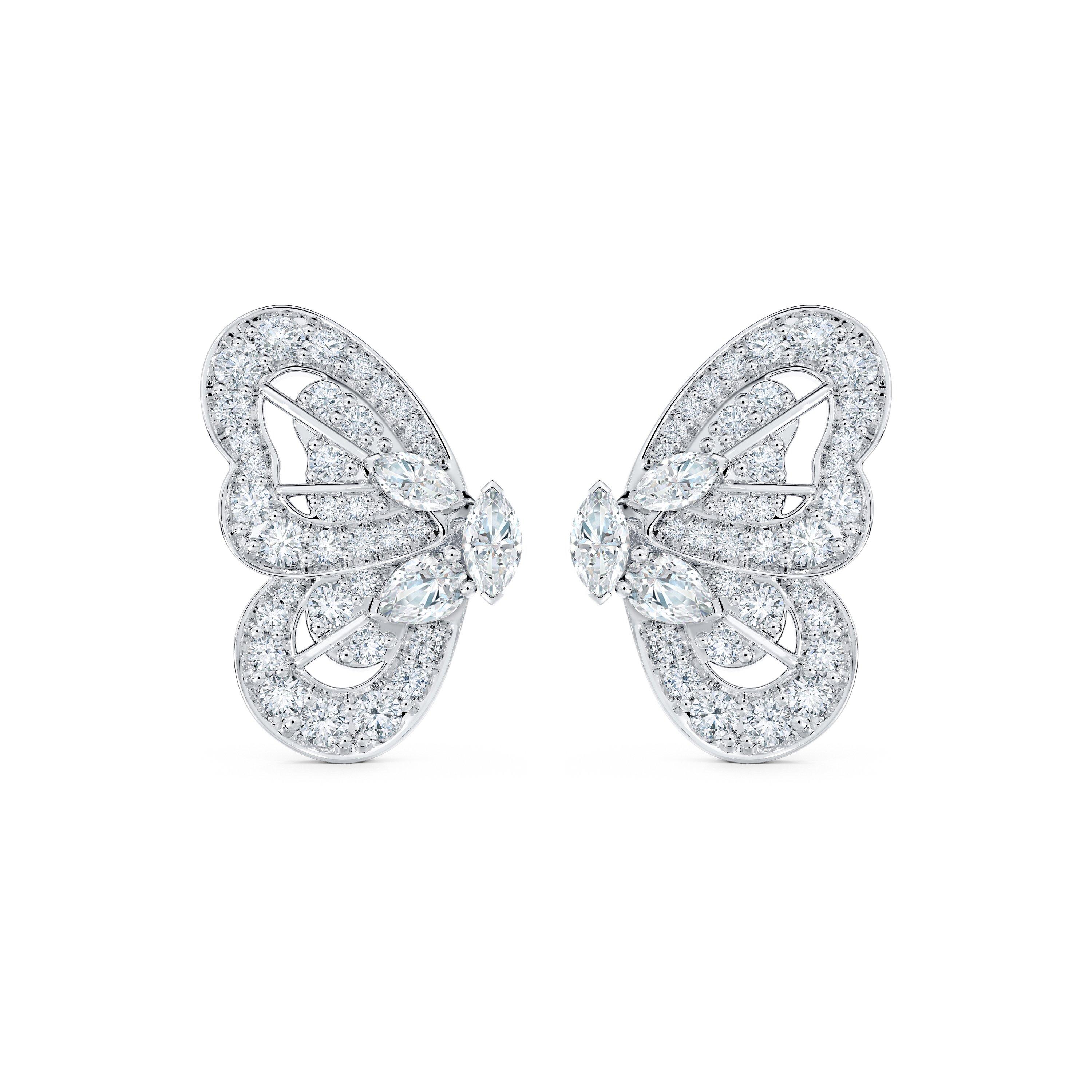 Portraits of Nature Butterfly Earrings in White Gold