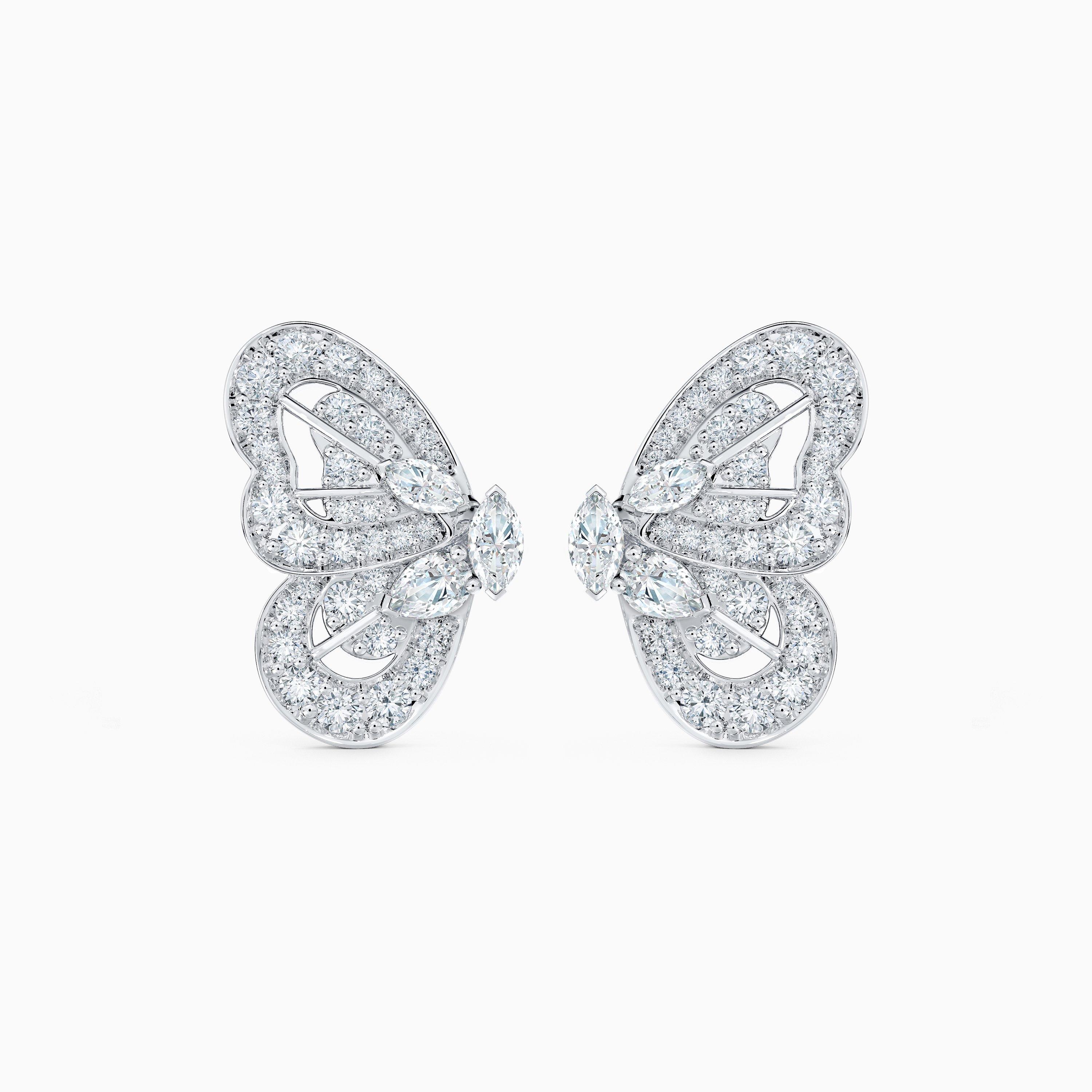 Portraits of Nature Butterfly Earrings in White Gold, image 1