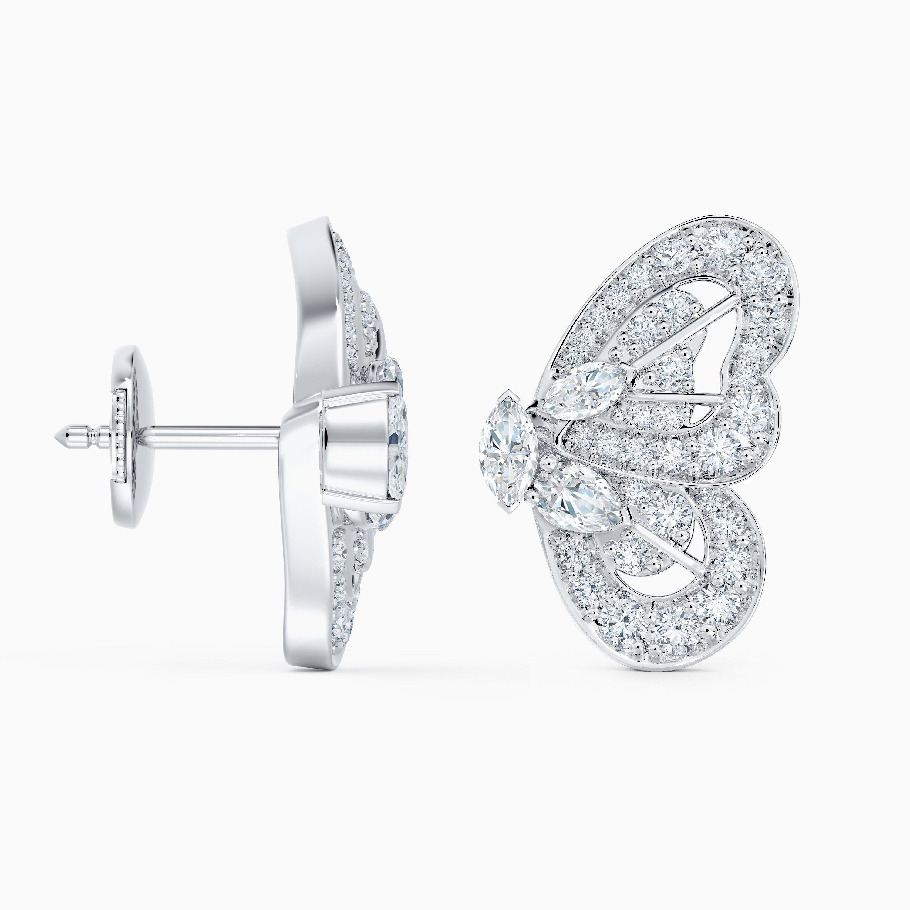 Puces D&rsquo;Oreilles Portraits of Nature Butterfly en Or Blanc, image 5