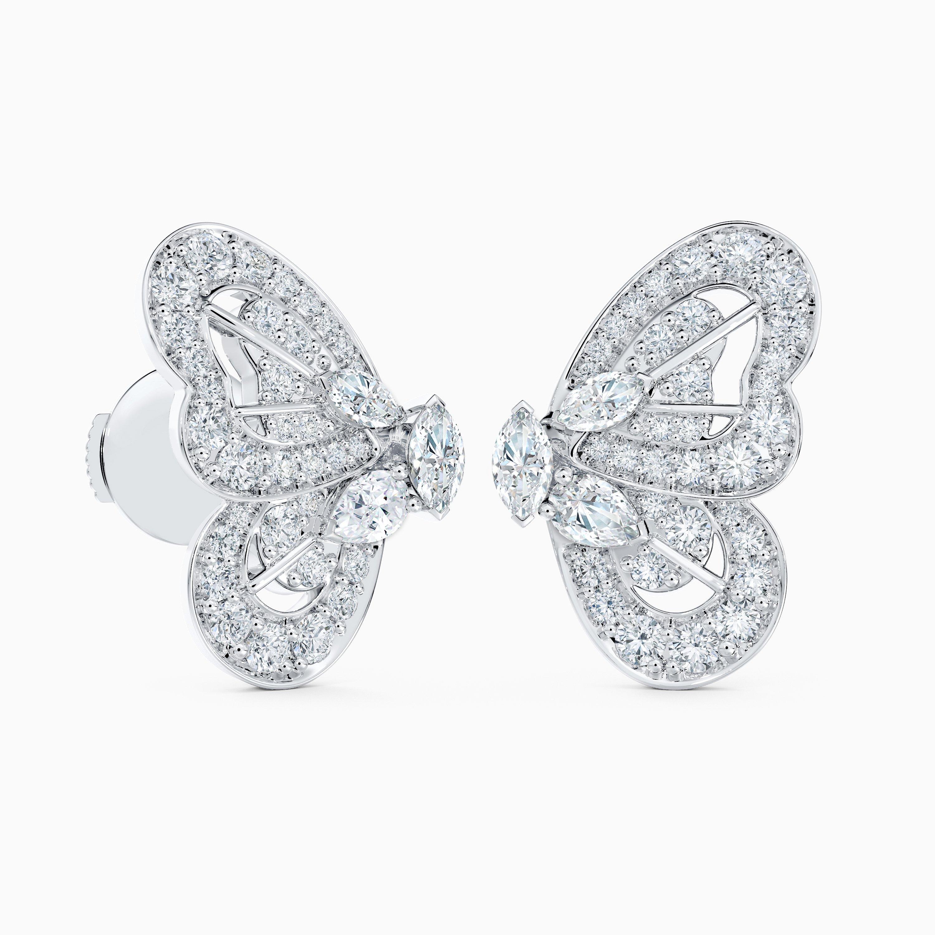 Portraits of Nature Butterfly Earrings in White Gold, image 2