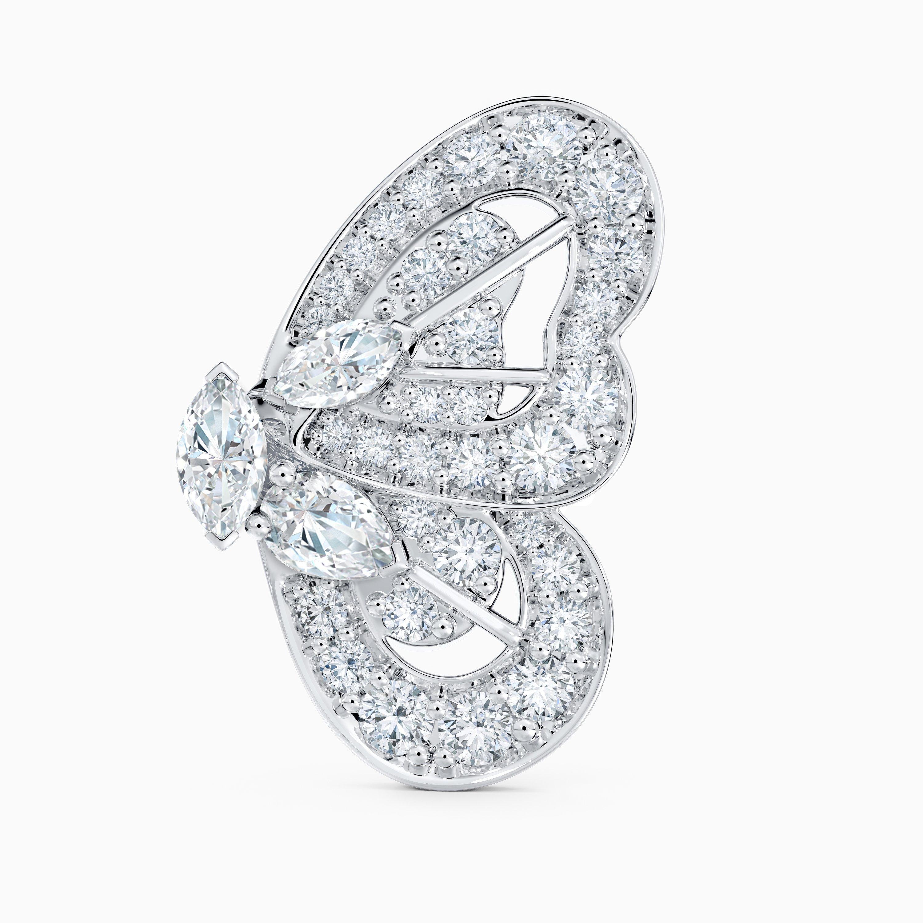 Puces D&rsquo;Oreilles Portraits of Nature Butterfly en Or Blanc, image 4