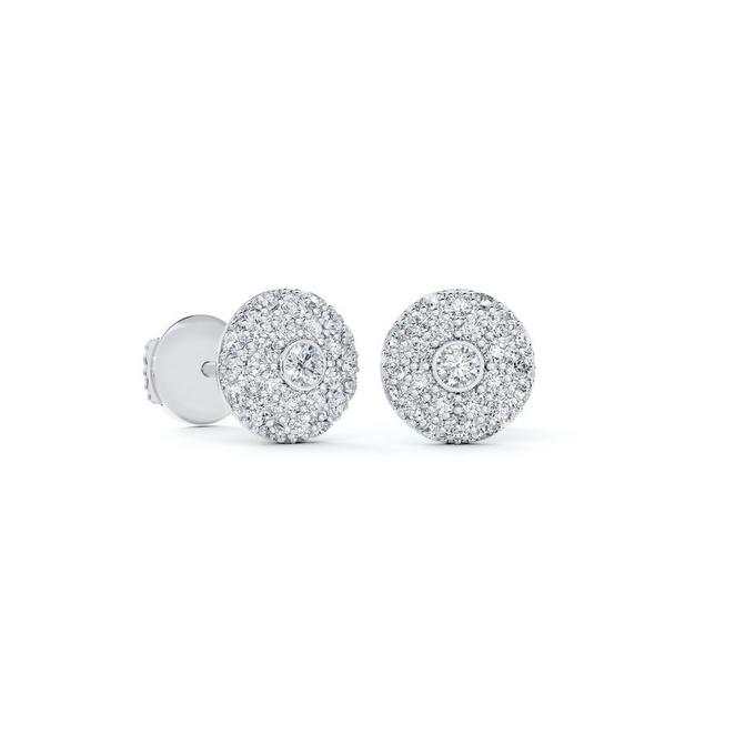 Puces d'oreilles en diamant Classic Design or blanc, image 1