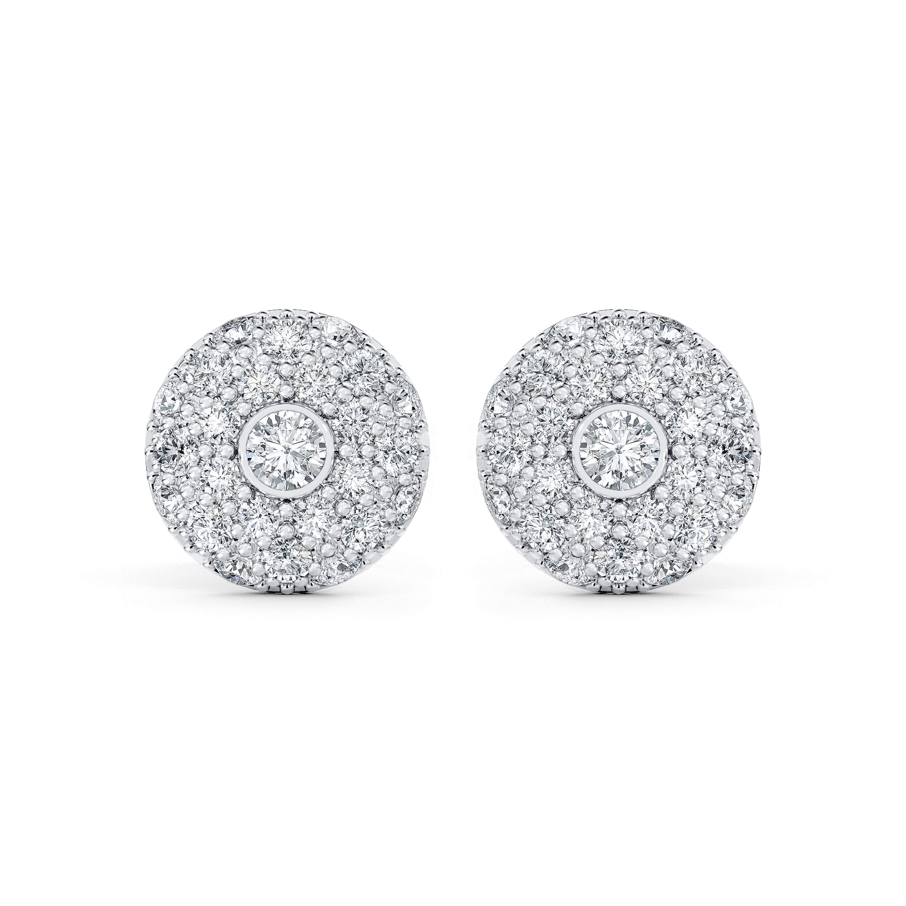Classic Design Diamond Stud Earrings in White Gold