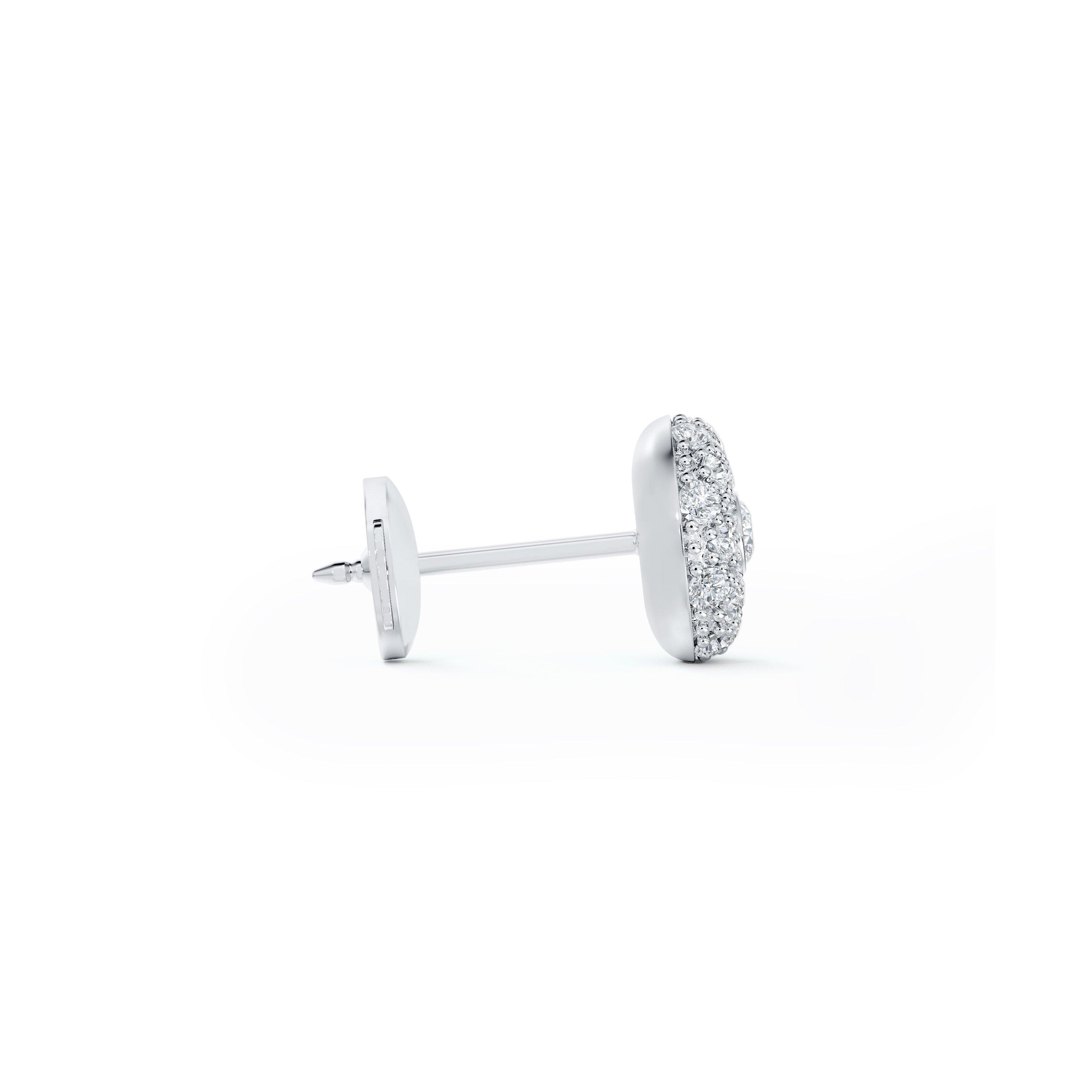 Puces d'oreilles en diamant Classic Design or blanc