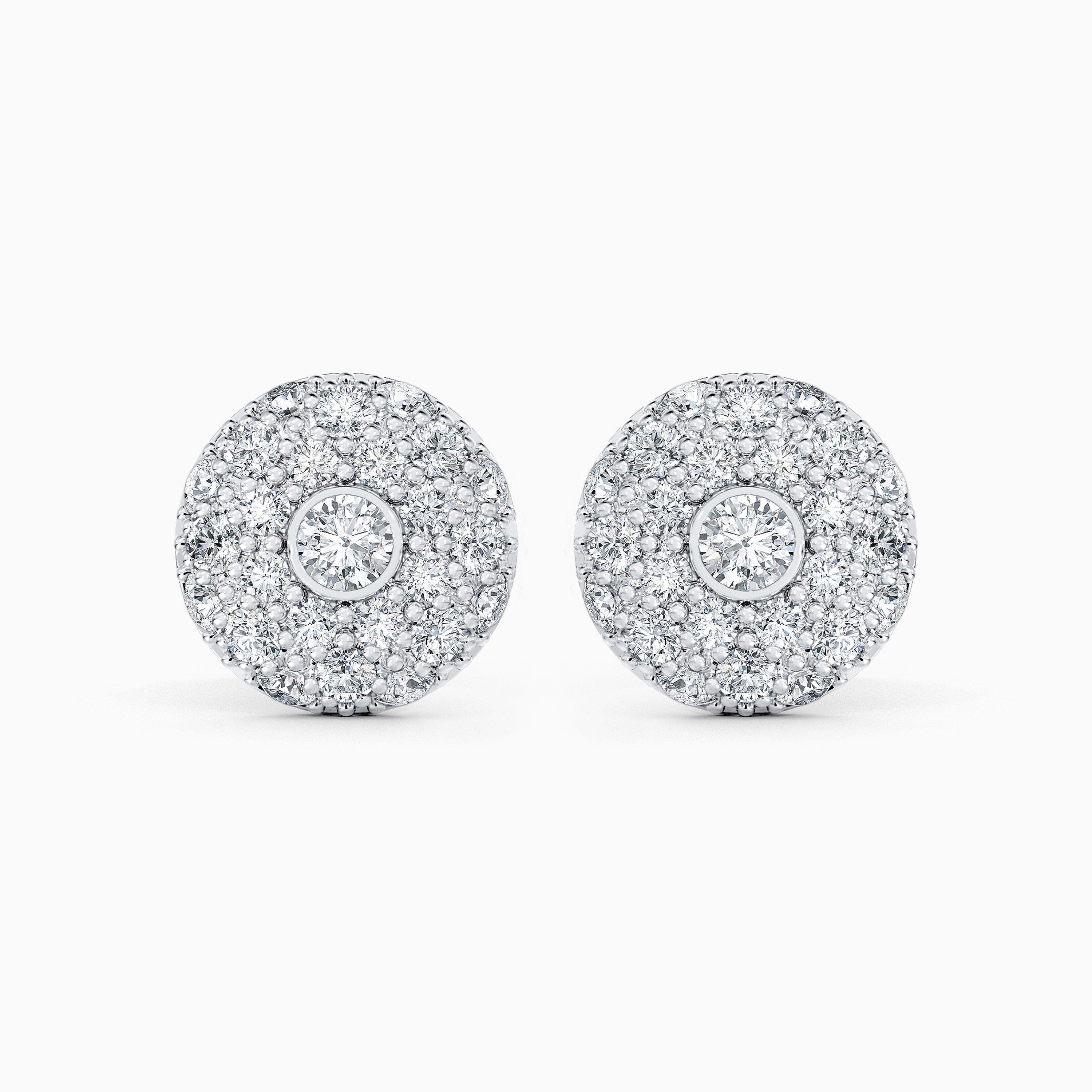 Classic Design Diamond Stud Earrings in White Gold, image 1