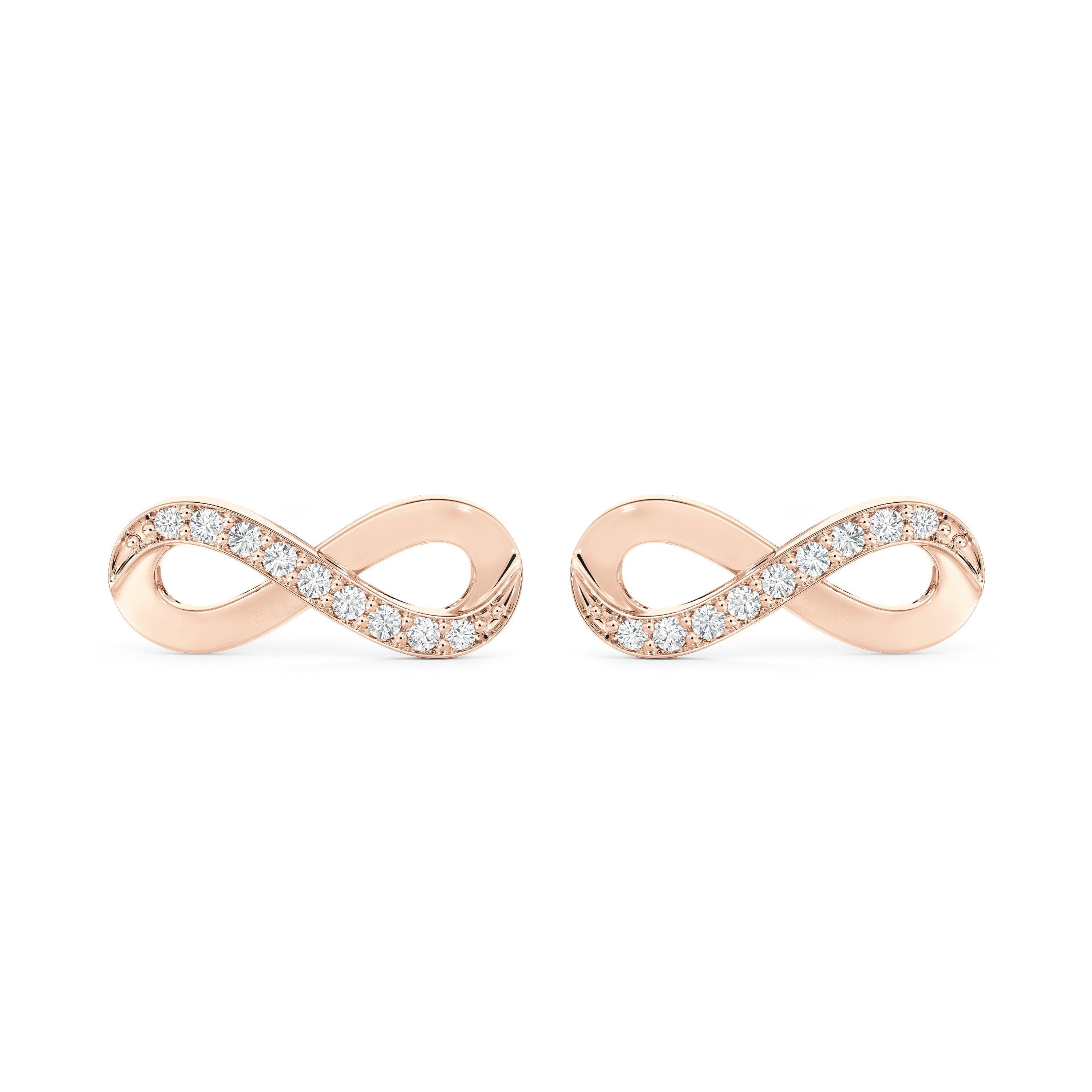 Puces d'oreilles Infinity en or rose