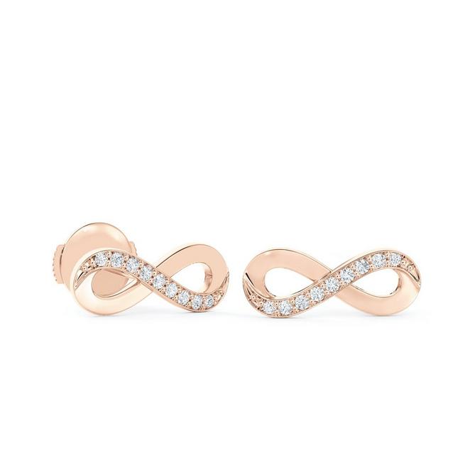 Infinity Stud Earrings in Rose Gold, image 1